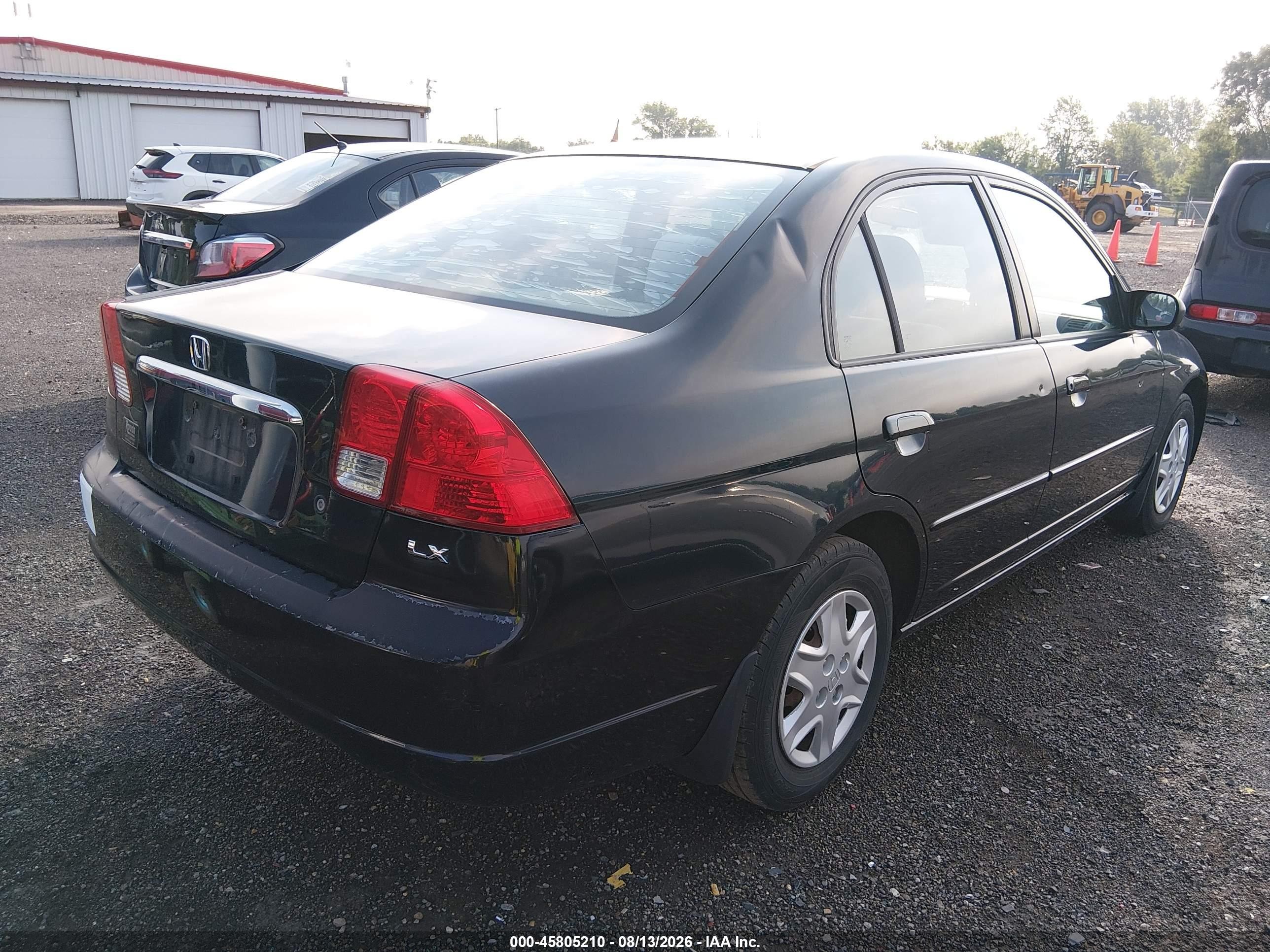 2003 Honda Civic Lx Black vin: 1HGES16583L021417