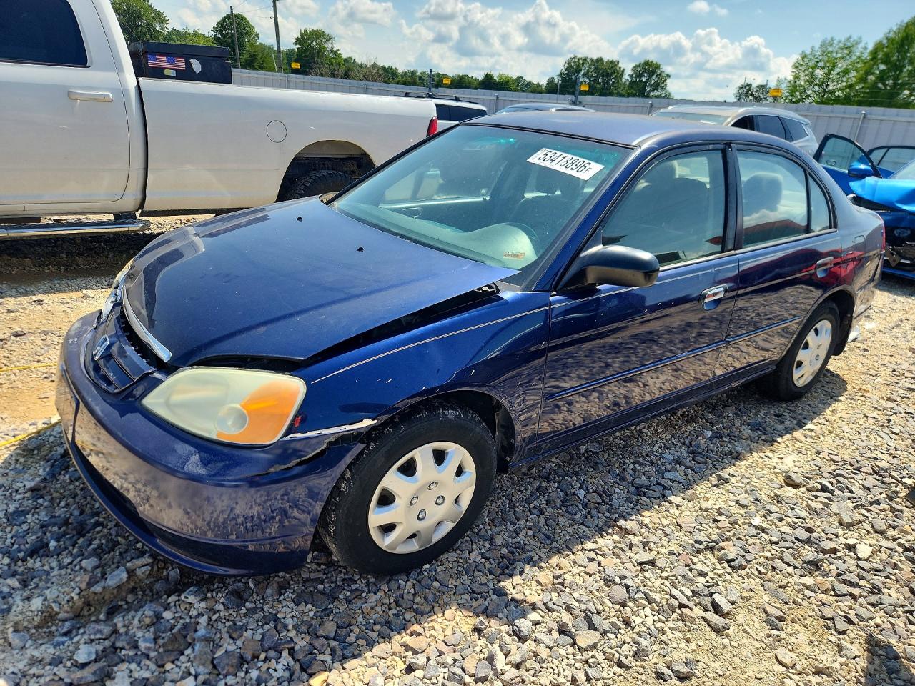 2003 Honda Civic 2d Coupe Blue vin: 1HGES16583L031851