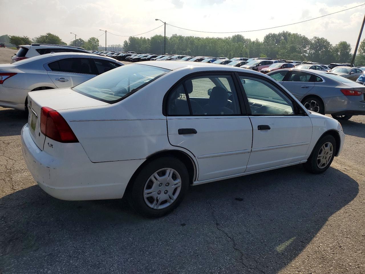 2001 Honda Civic Lx White vin: 1HGES16591L018085