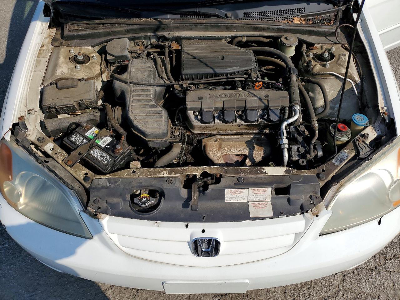 2001 Honda Civic Lx White vin: 1HGES16591L018085
