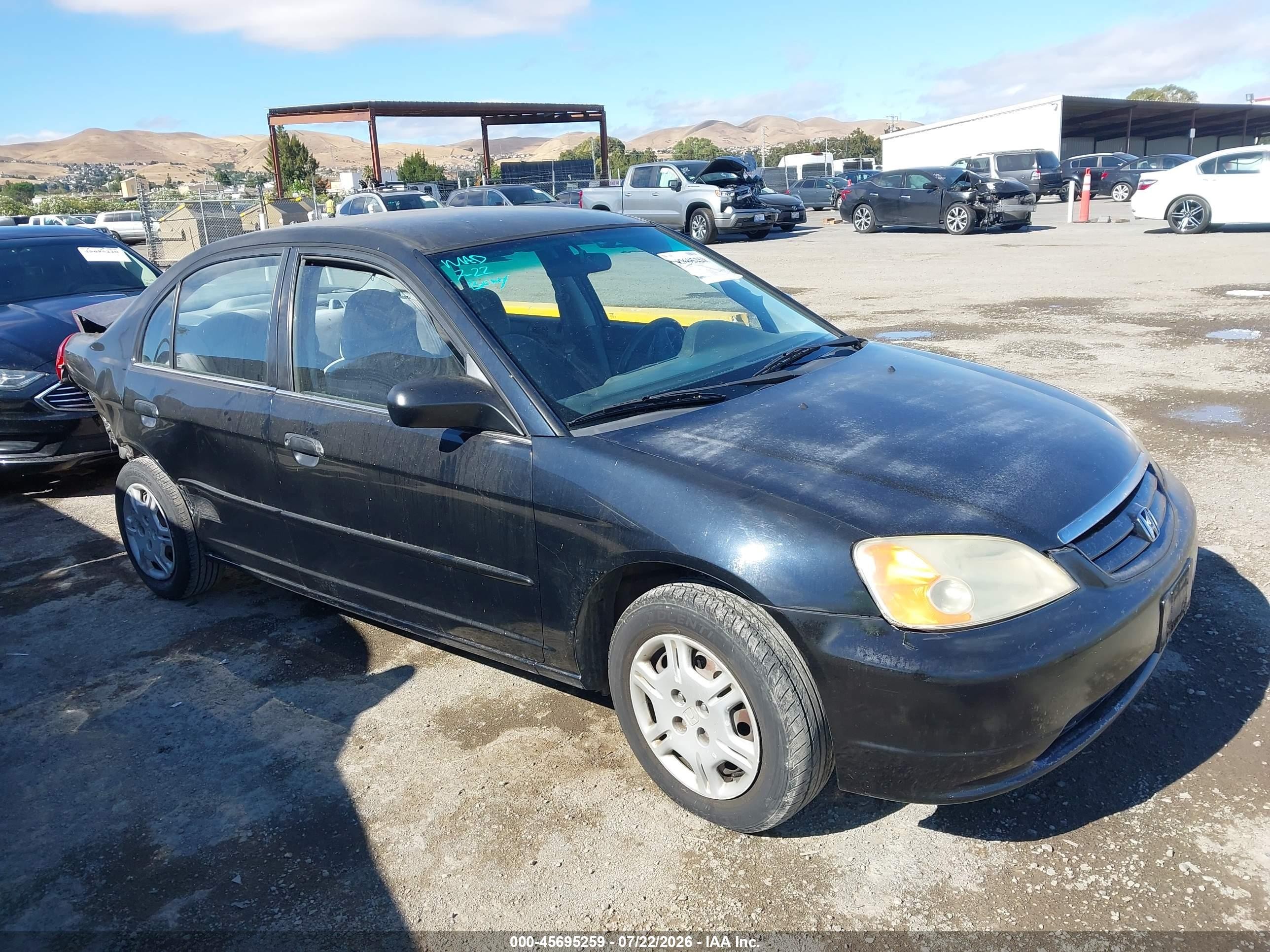 2001 Honda Civic Lx Black vin: 1HGES16591L025912