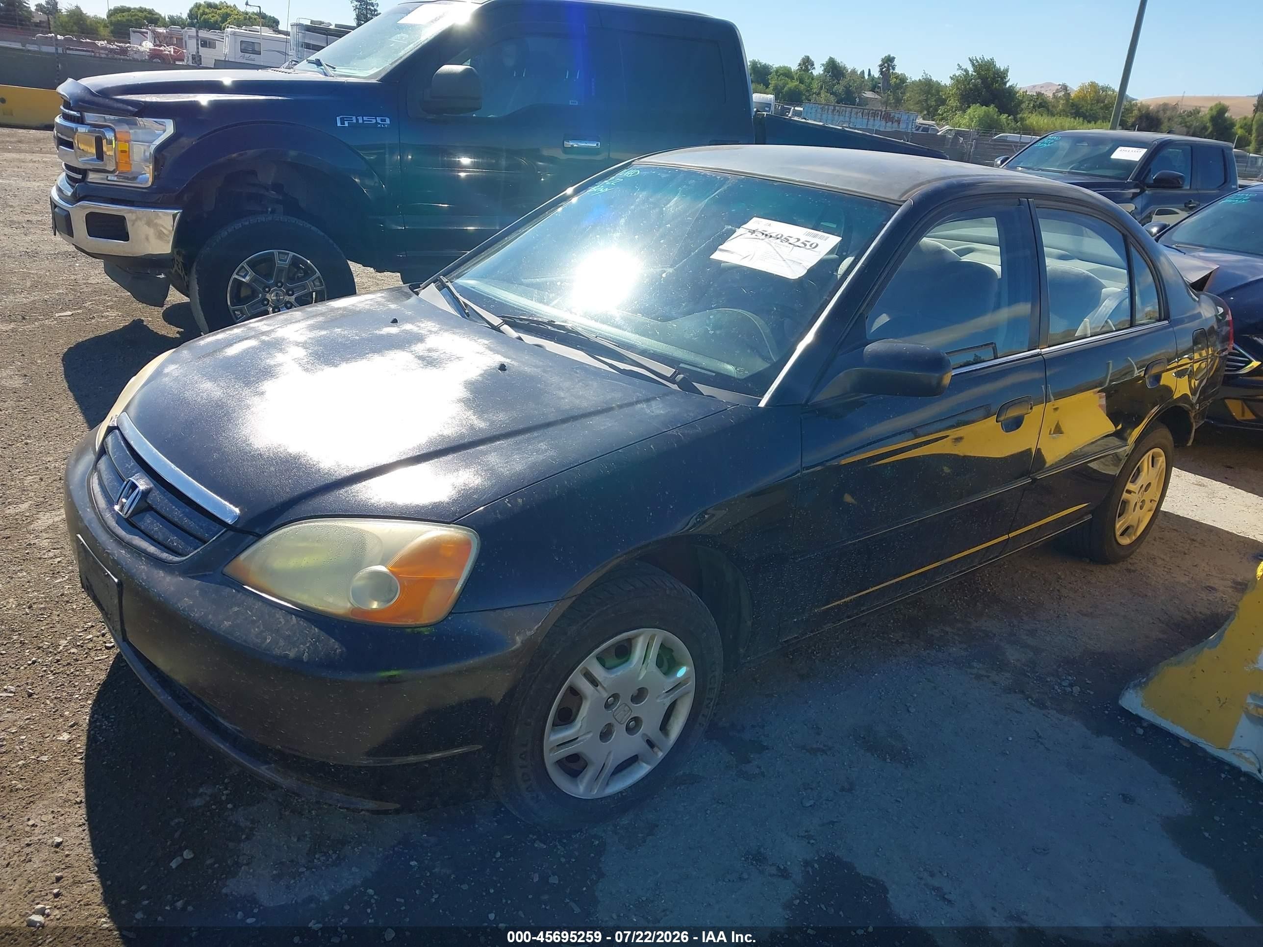 2001 Honda Civic Lx Black vin: 1HGES16591L025912