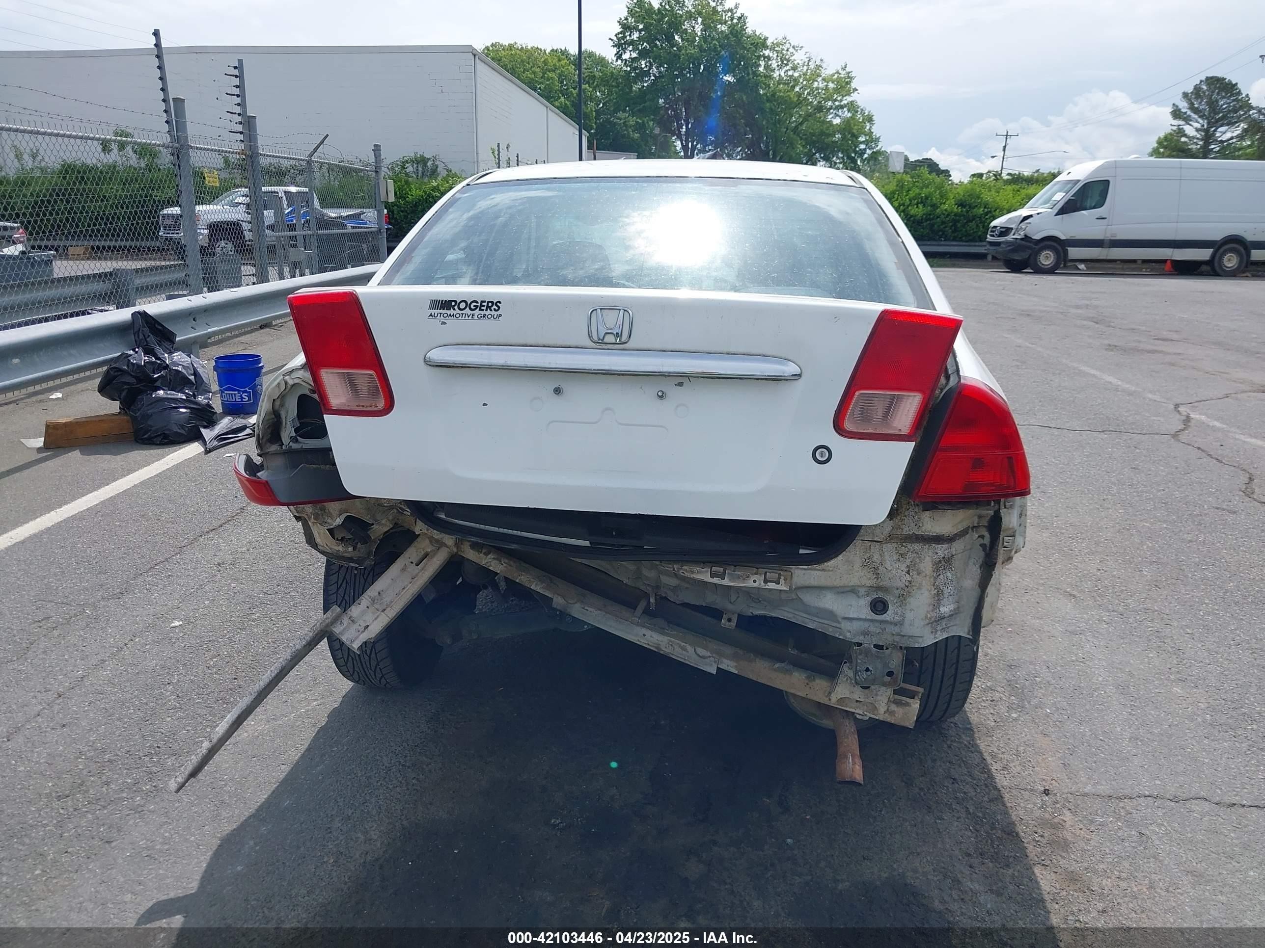 2001 Honda Civic Lx White vin: 1HGES16591L038059
