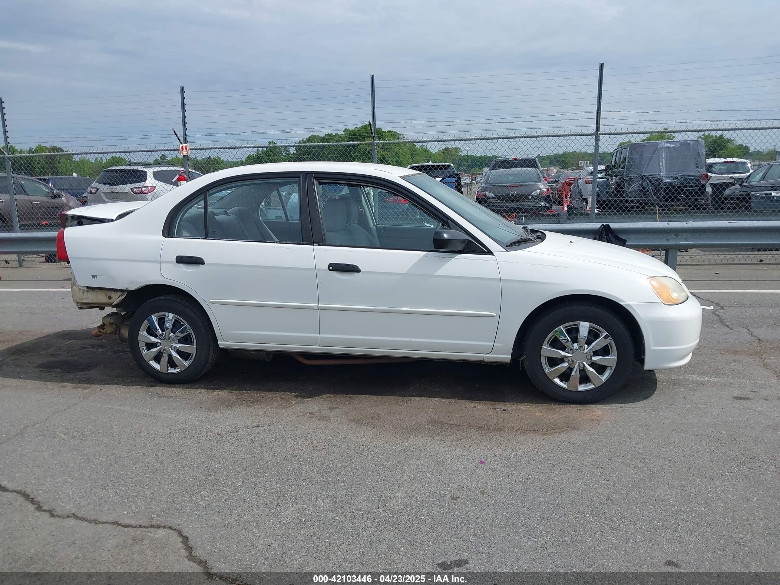 2001 Honda Civic Lx White vin: 1HGES16591L038059