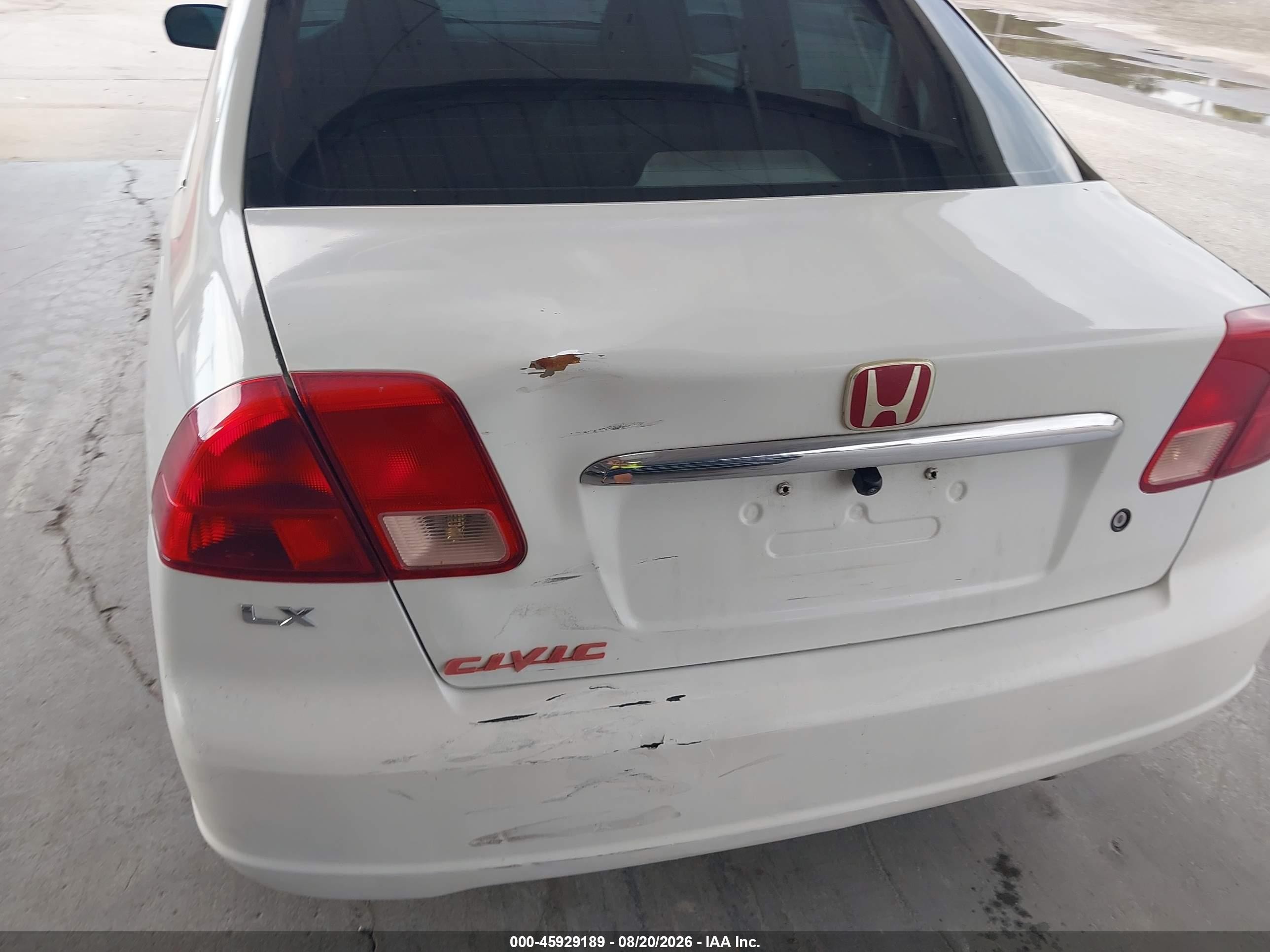 2002 Honda Civic Lx Белый vin: 1HGES16592L059107