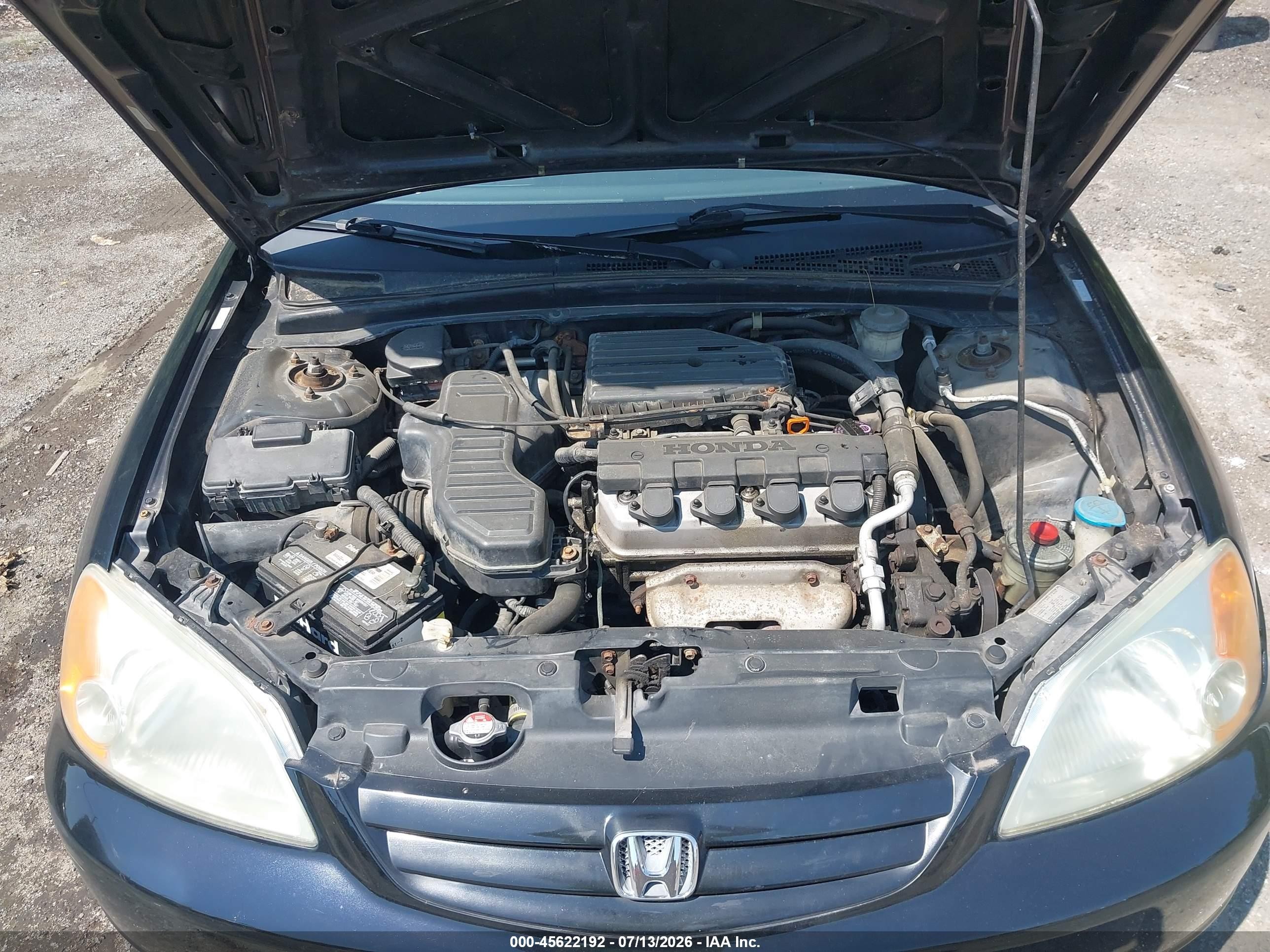 2002 Honda Civic Lx Black vin: 1HGES165X2L043319