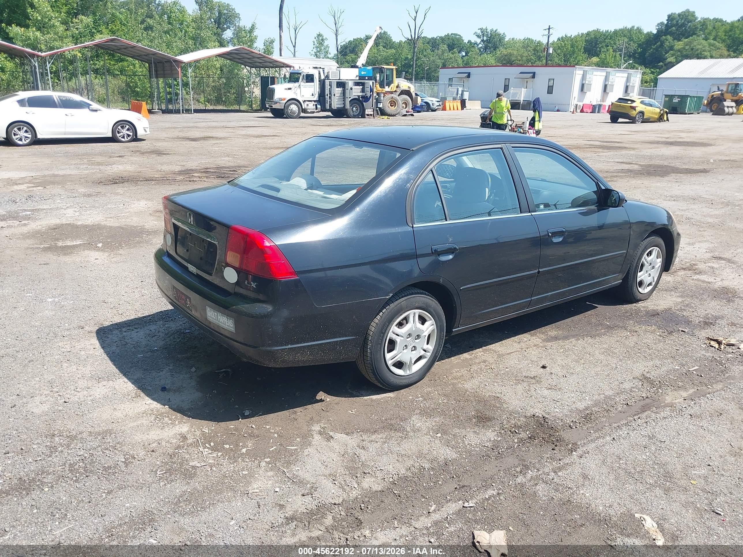 2002 Honda Civic Lx Black vin: 1HGES165X2L043319