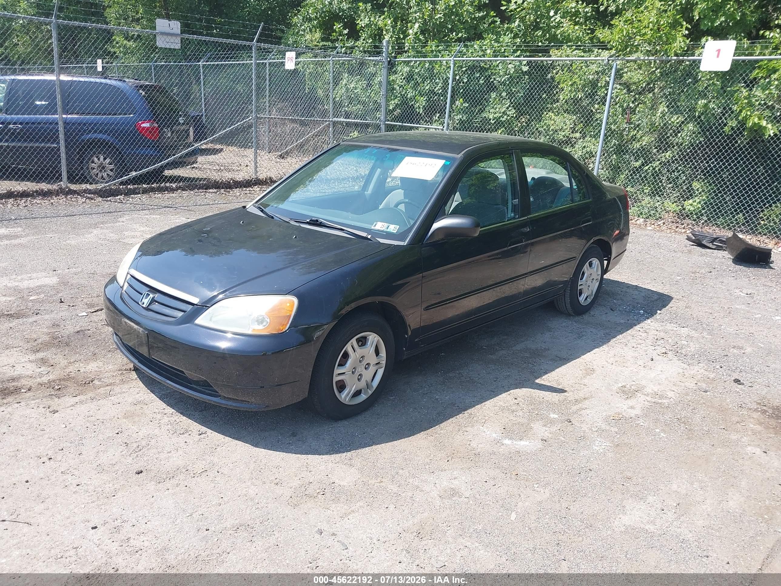 2002 Honda Civic Lx Black vin: 1HGES165X2L043319