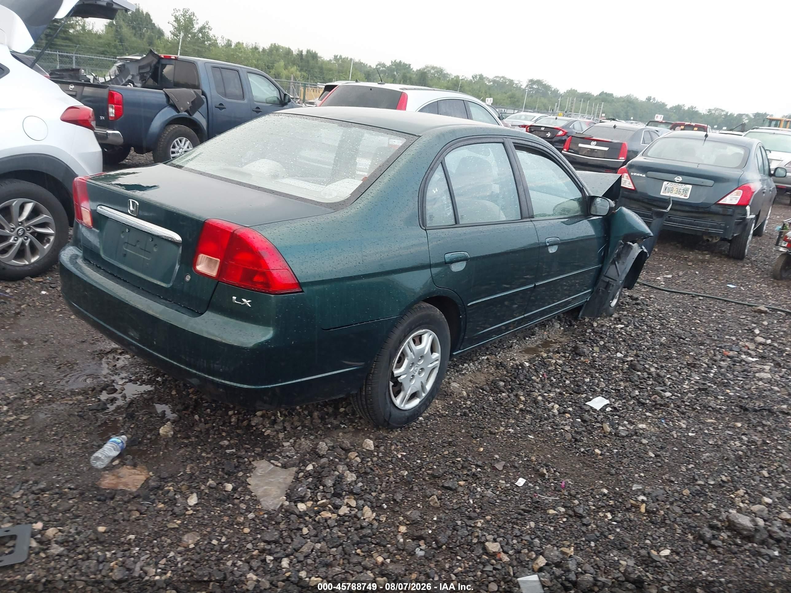 2002 Honda Civic Lx Green vin: 1HGES165X2L048083