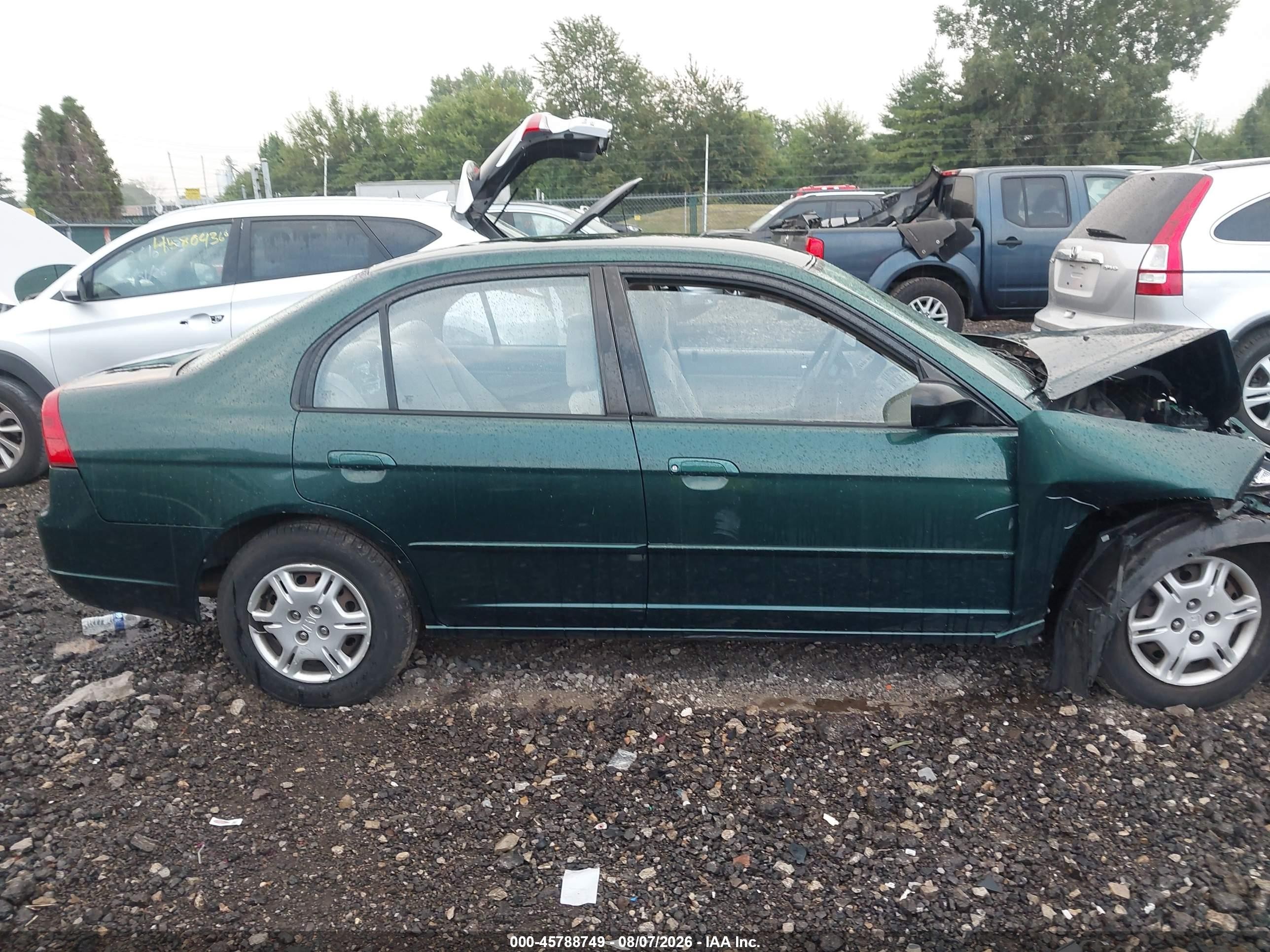 2002 Honda Civic Lx Green vin: 1HGES165X2L048083