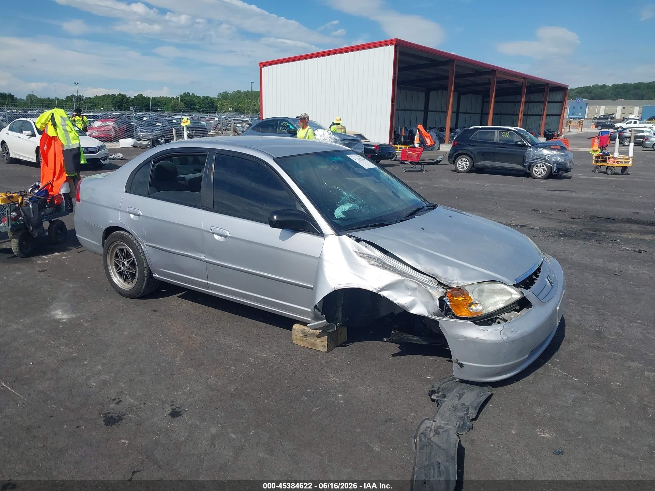 2003 Honda Civic Lx Silver vin: 1HGES165X3L031043