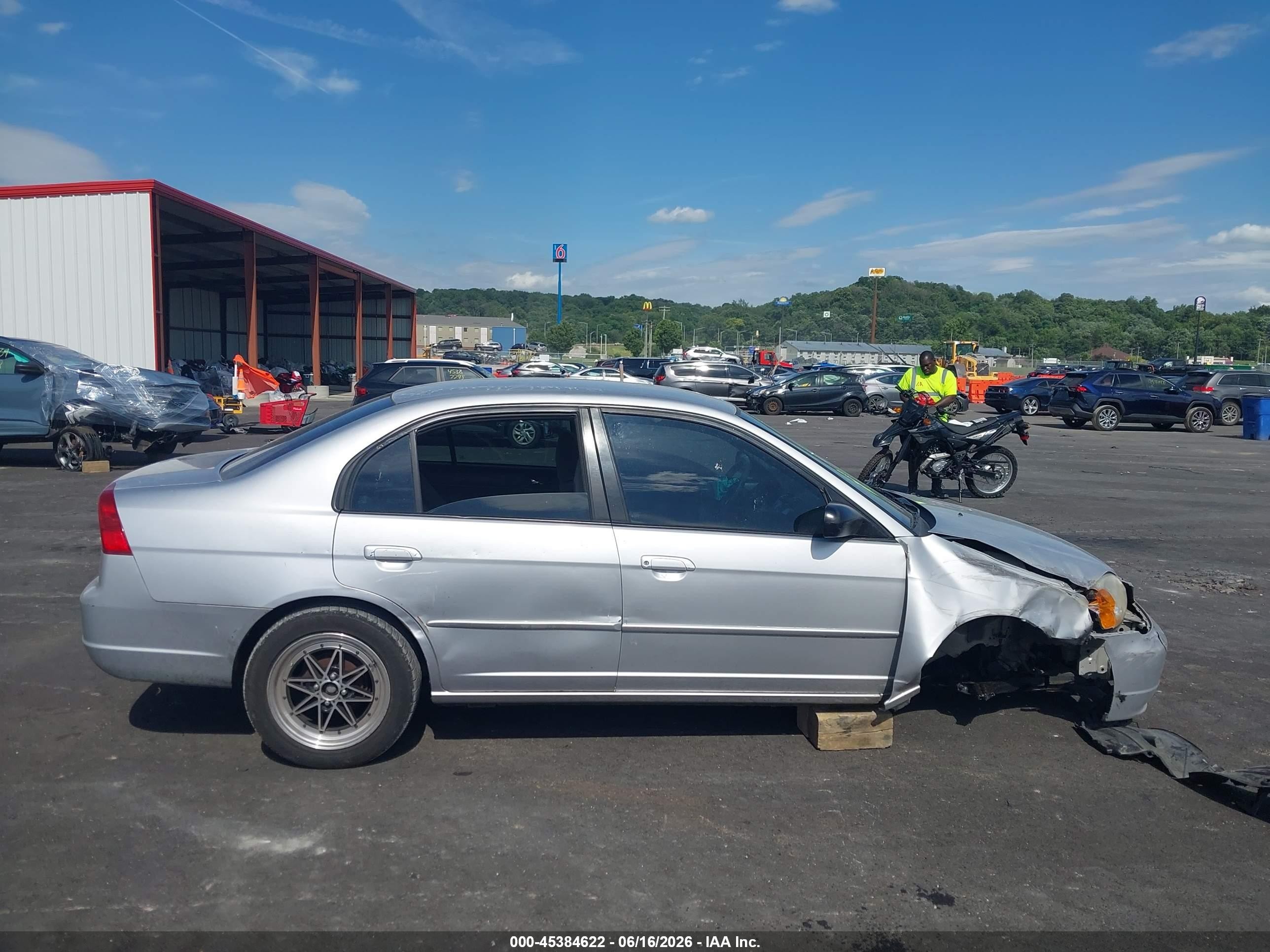 2003 Honda Civic Lx Silver vin: 1HGES165X3L031043