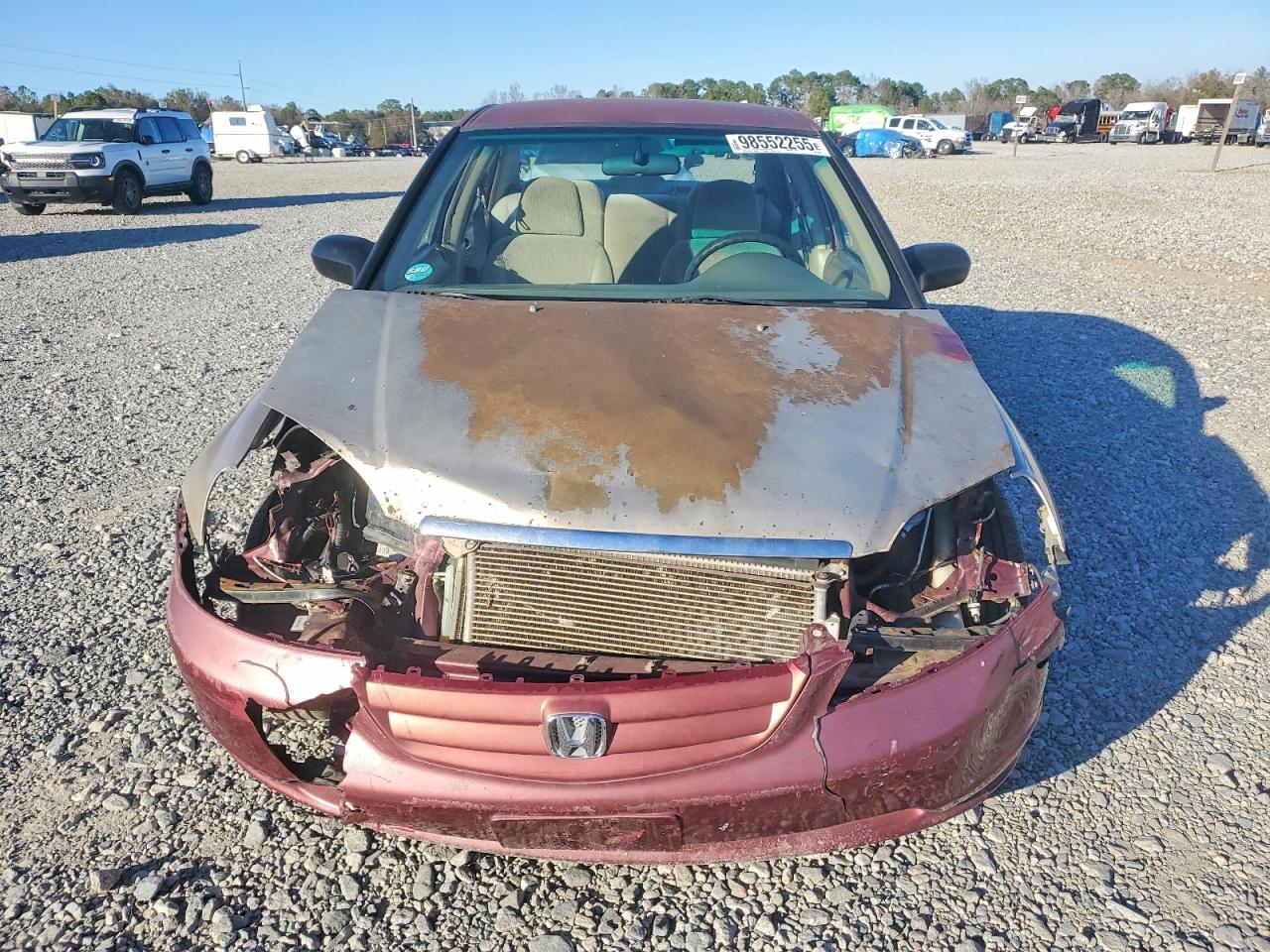 2002 Honda Civic Lx Burgundy vin: 1HGES16602L034069