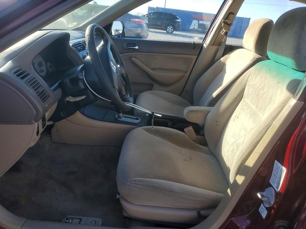 2002 Honda Civic Lx Burgundy vin: 1HGES16602L034069