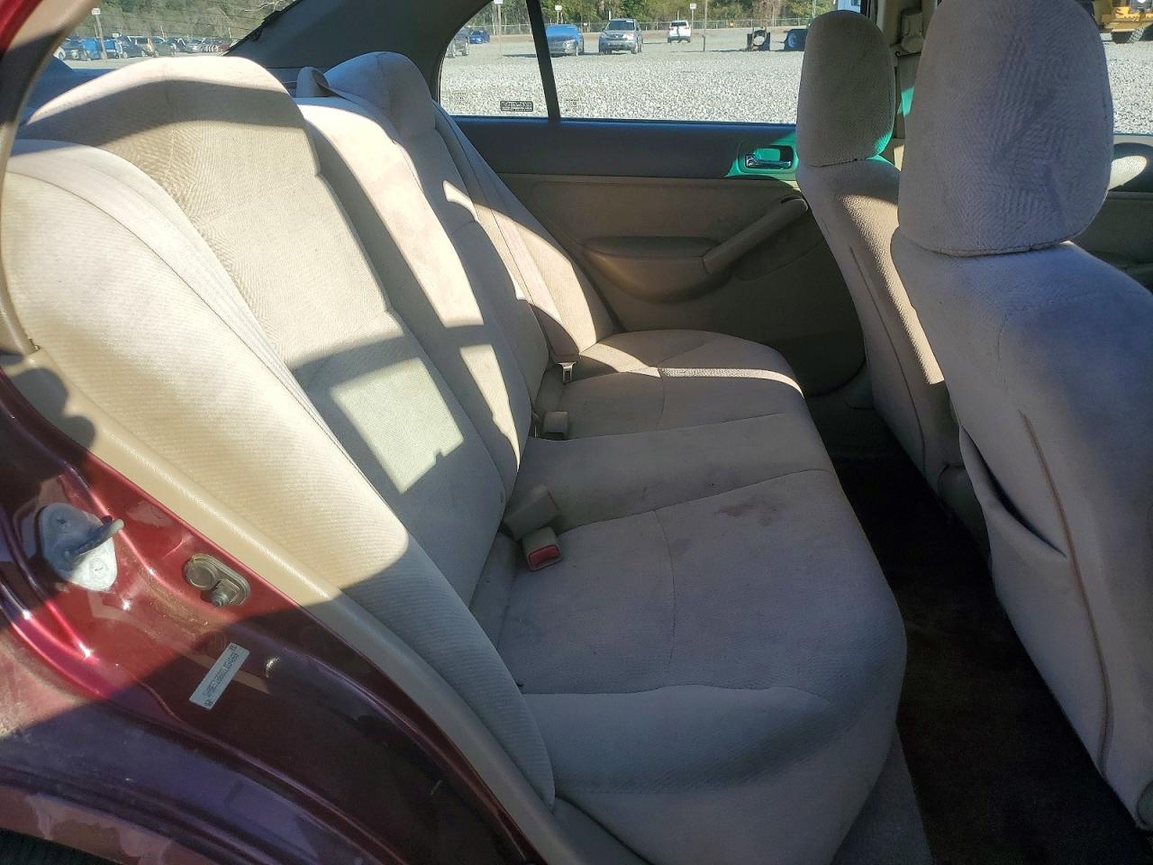 2002 Honda Civic Lx Burgundy vin: 1HGES16602L034069
