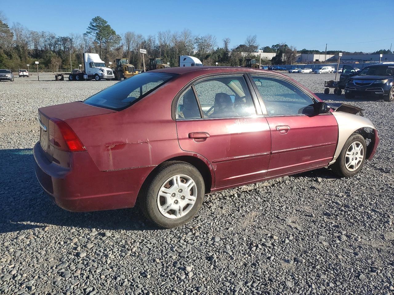 2002 Honda Civic Lx Burgundy vin: 1HGES16602L034069