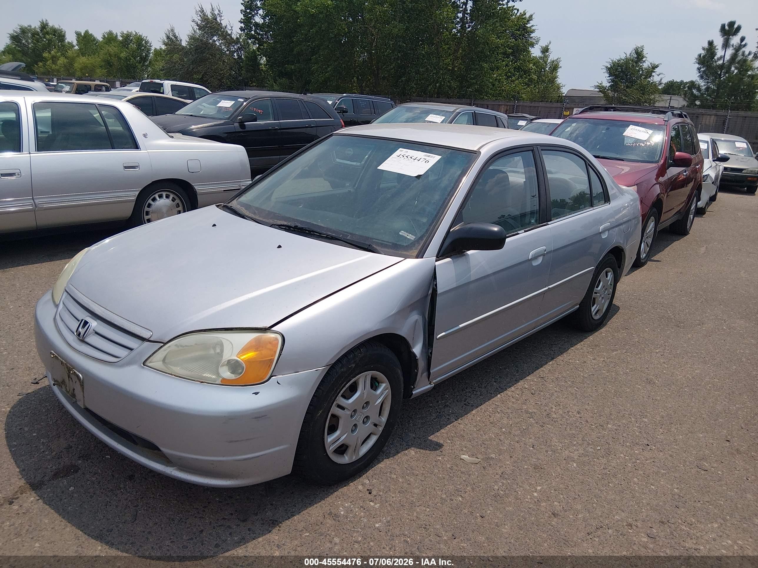 2002 Honda Civic Lx Silver vin: 1HGES16642L018831