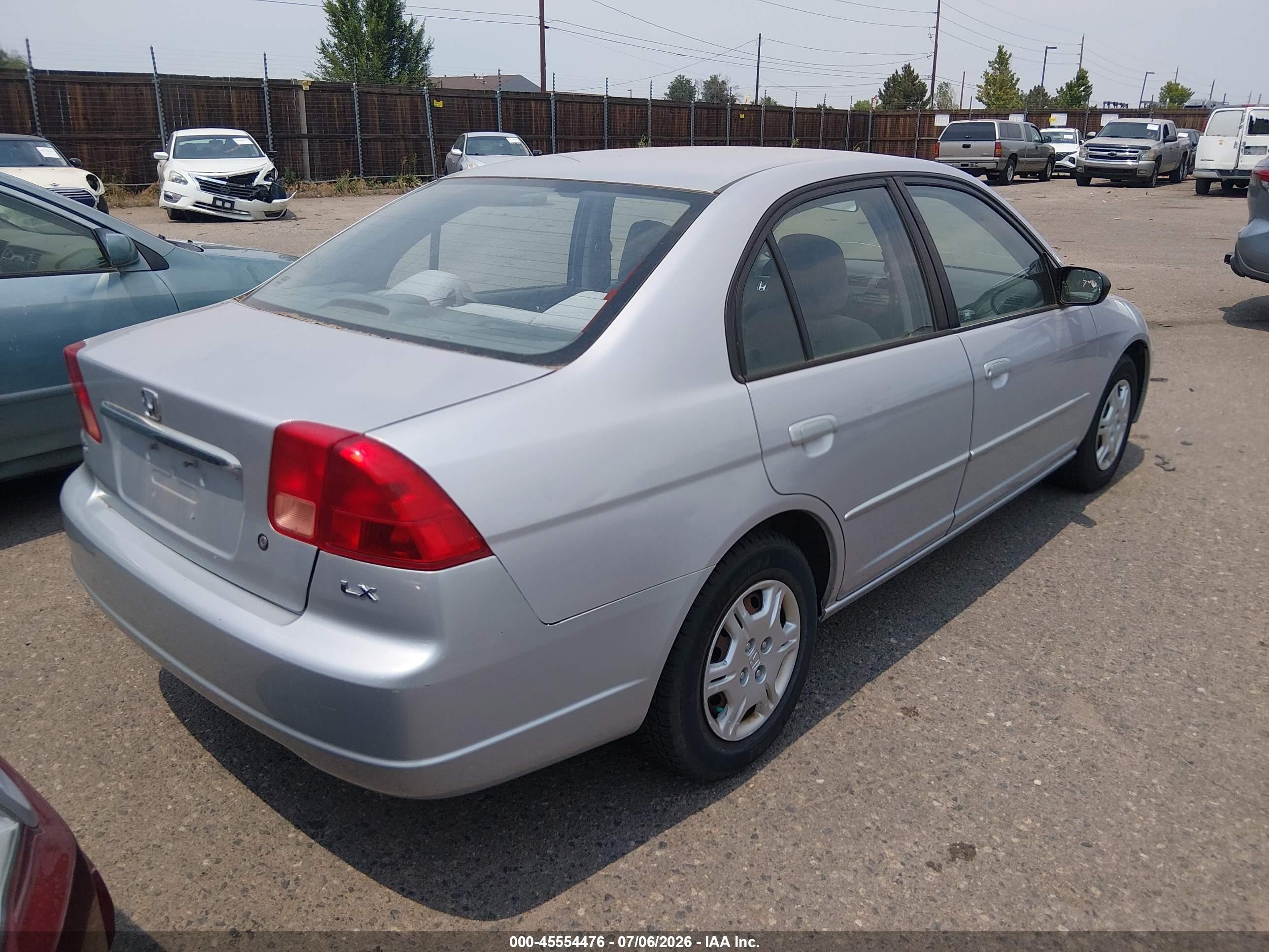 2002 Honda Civic Lx Silver vin: 1HGES16642L018831
