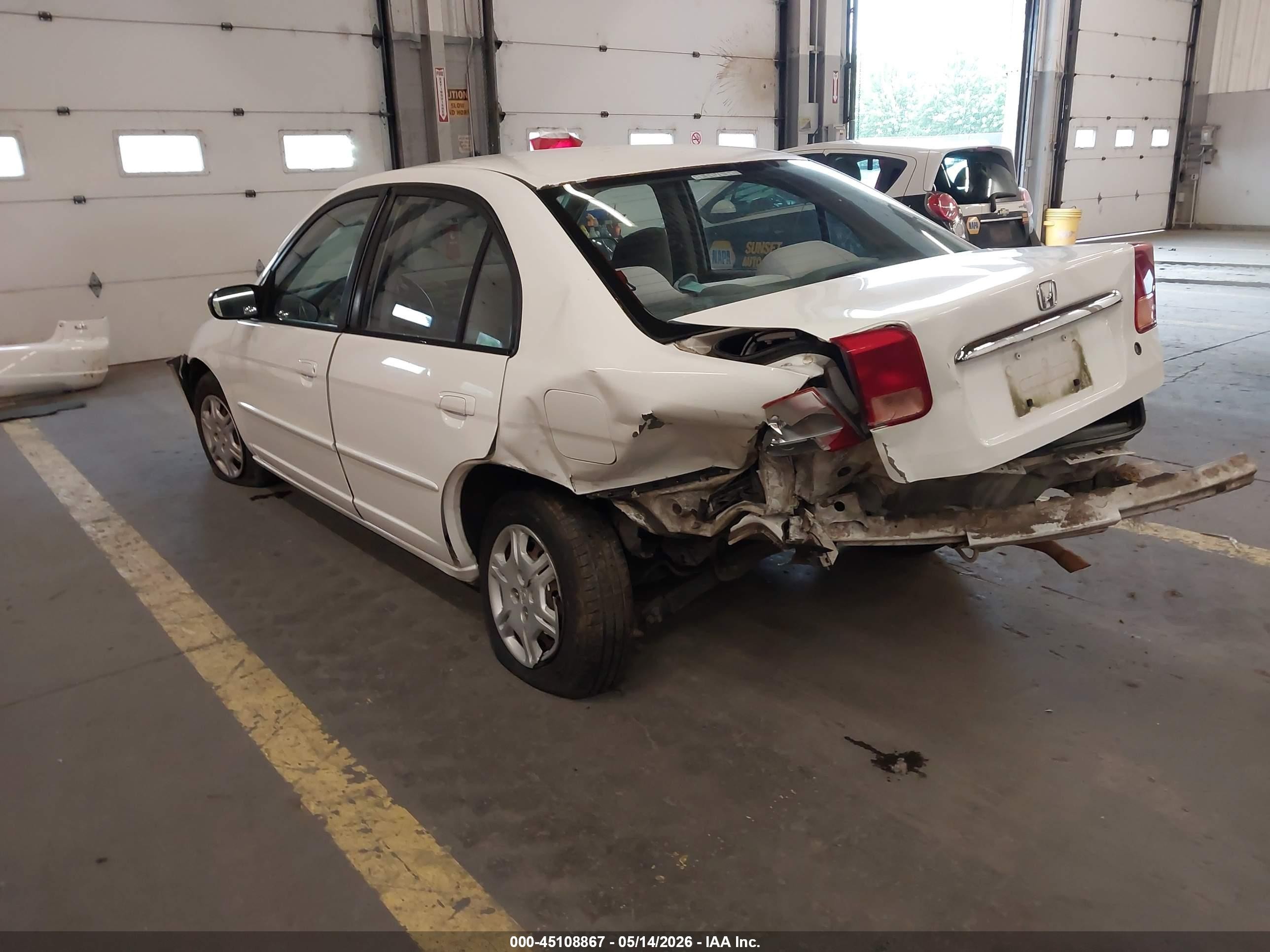 2002 Honda Civic Lx White vin: 1HGES16662L068680