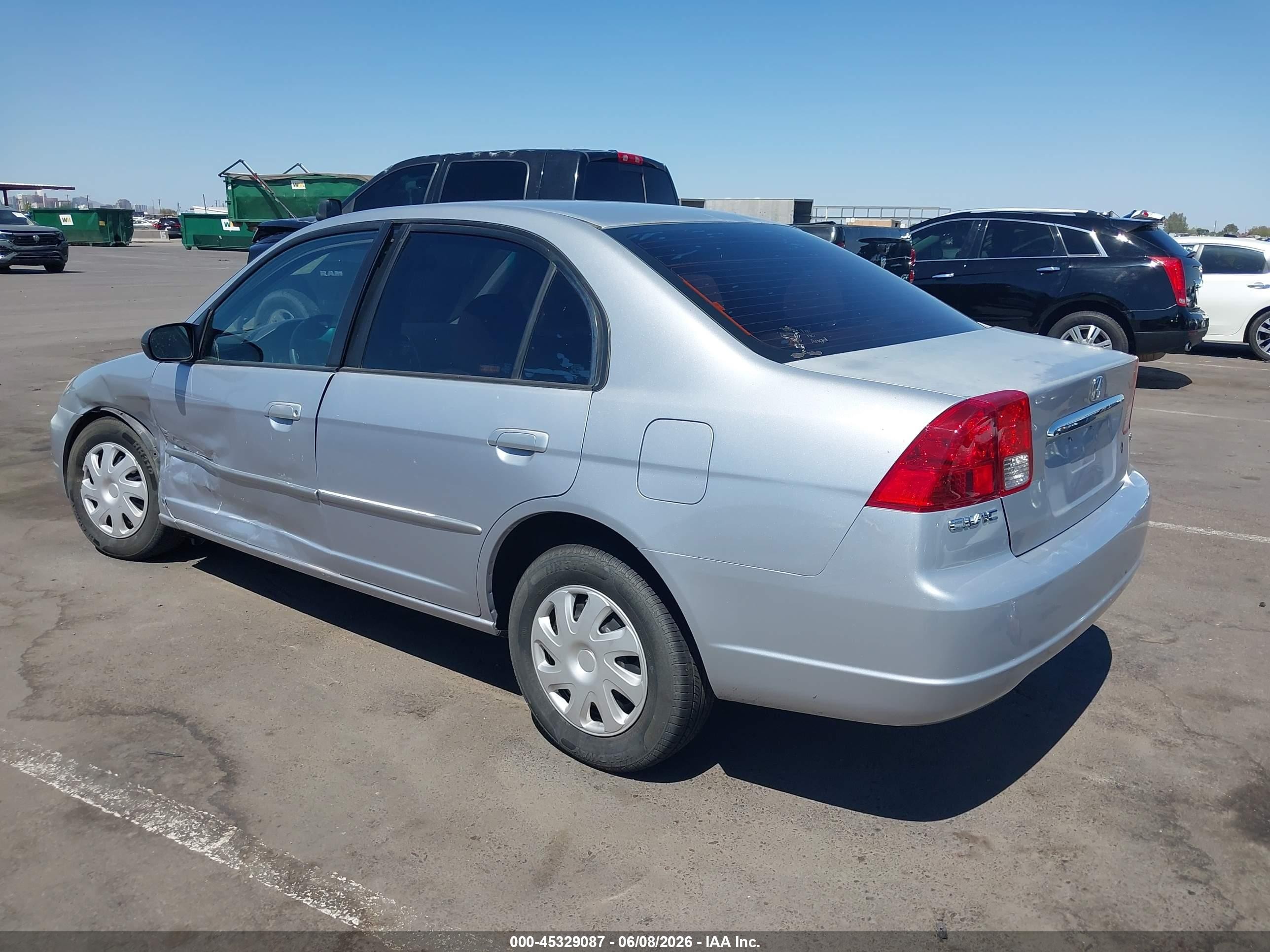 2003 Honda Civic Lx Silver vin: 1HGES16663L014538