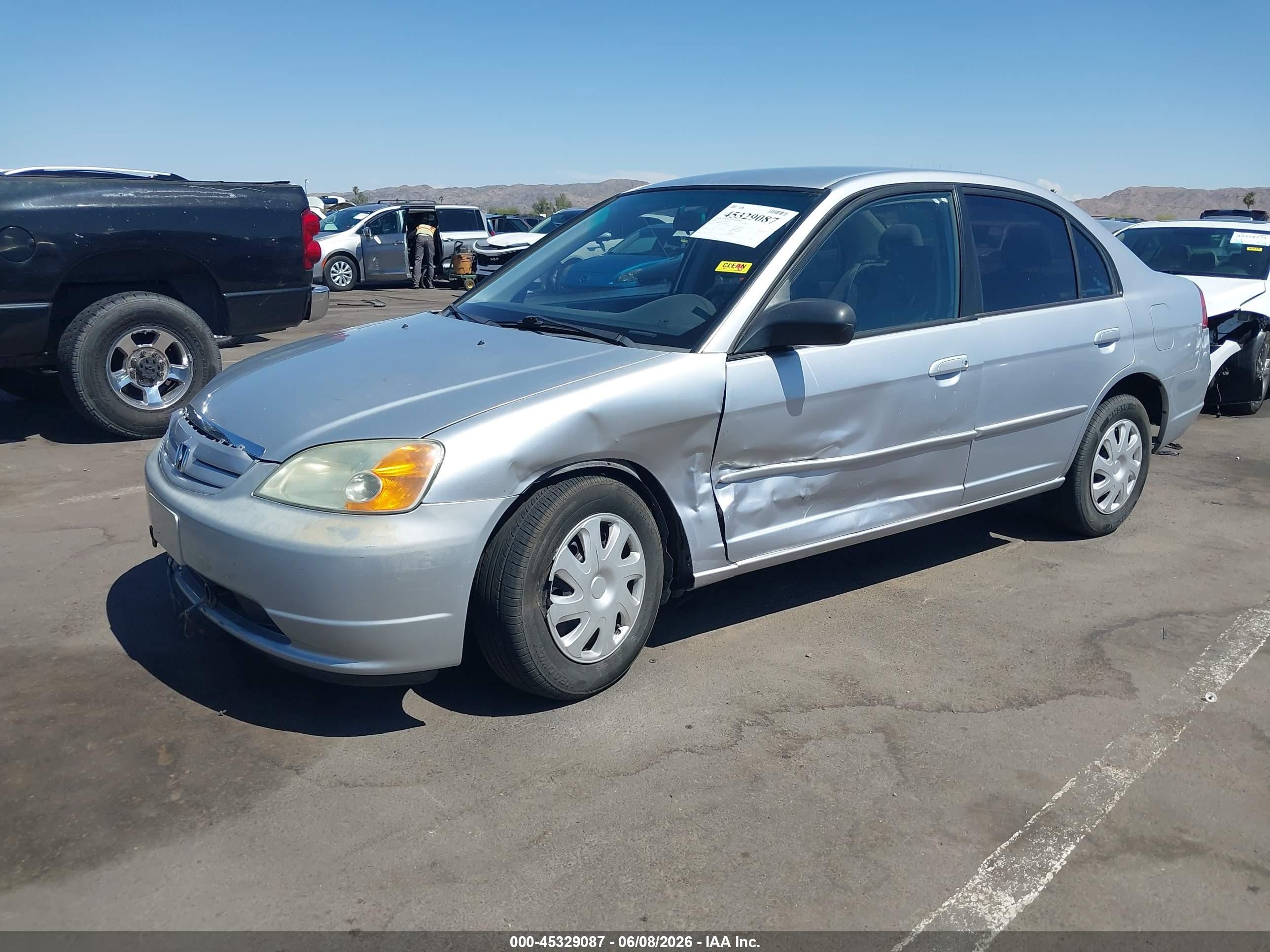 2003 Honda Civic Lx Silver vin: 1HGES16663L014538