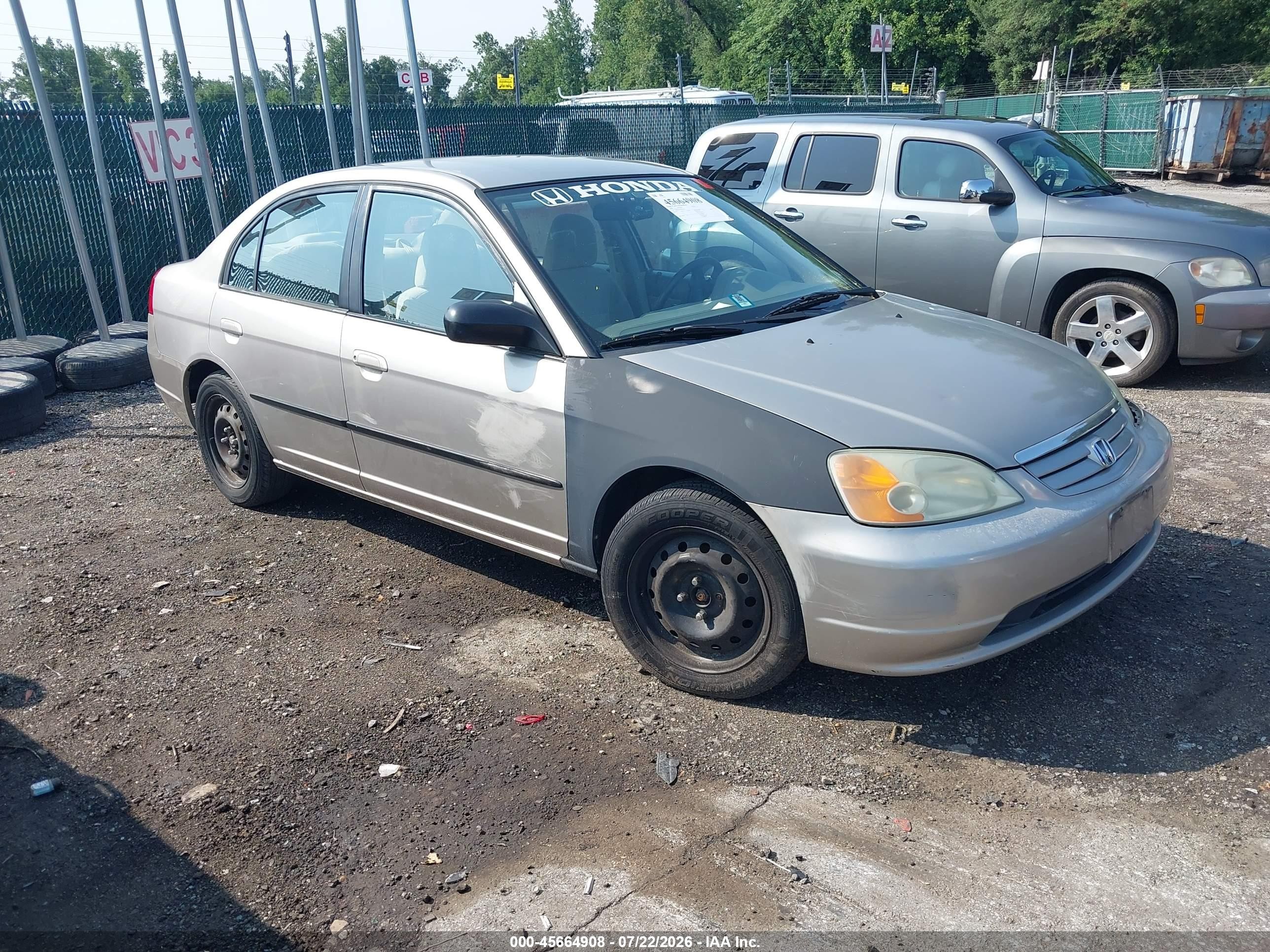 2002 Honda Civic Lx Silver vin: 1HGES16672L078778