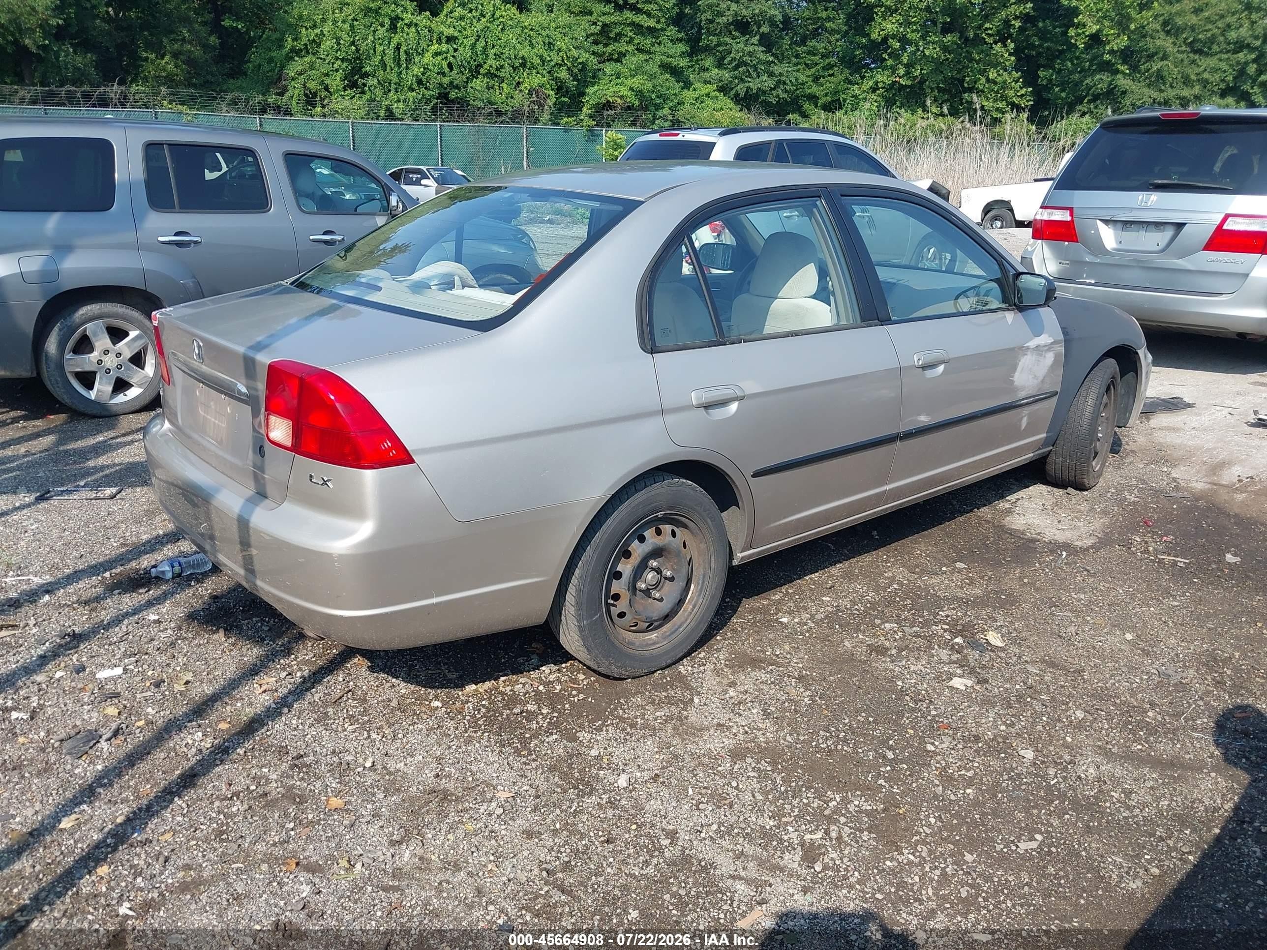 2002 Honda Civic Lx Silver vin: 1HGES16672L078778