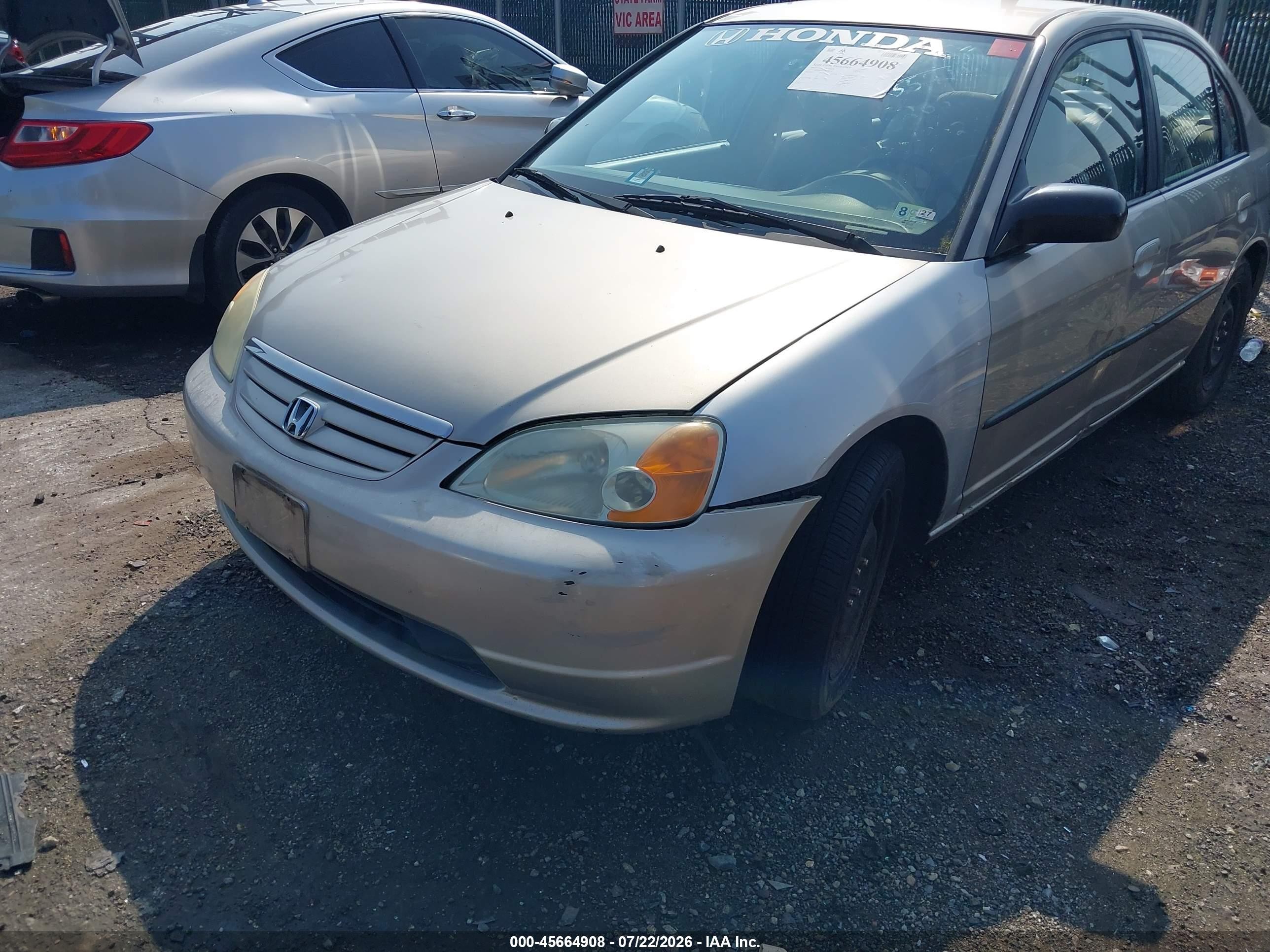 2002 Honda Civic Lx Silver vin: 1HGES16672L078778
