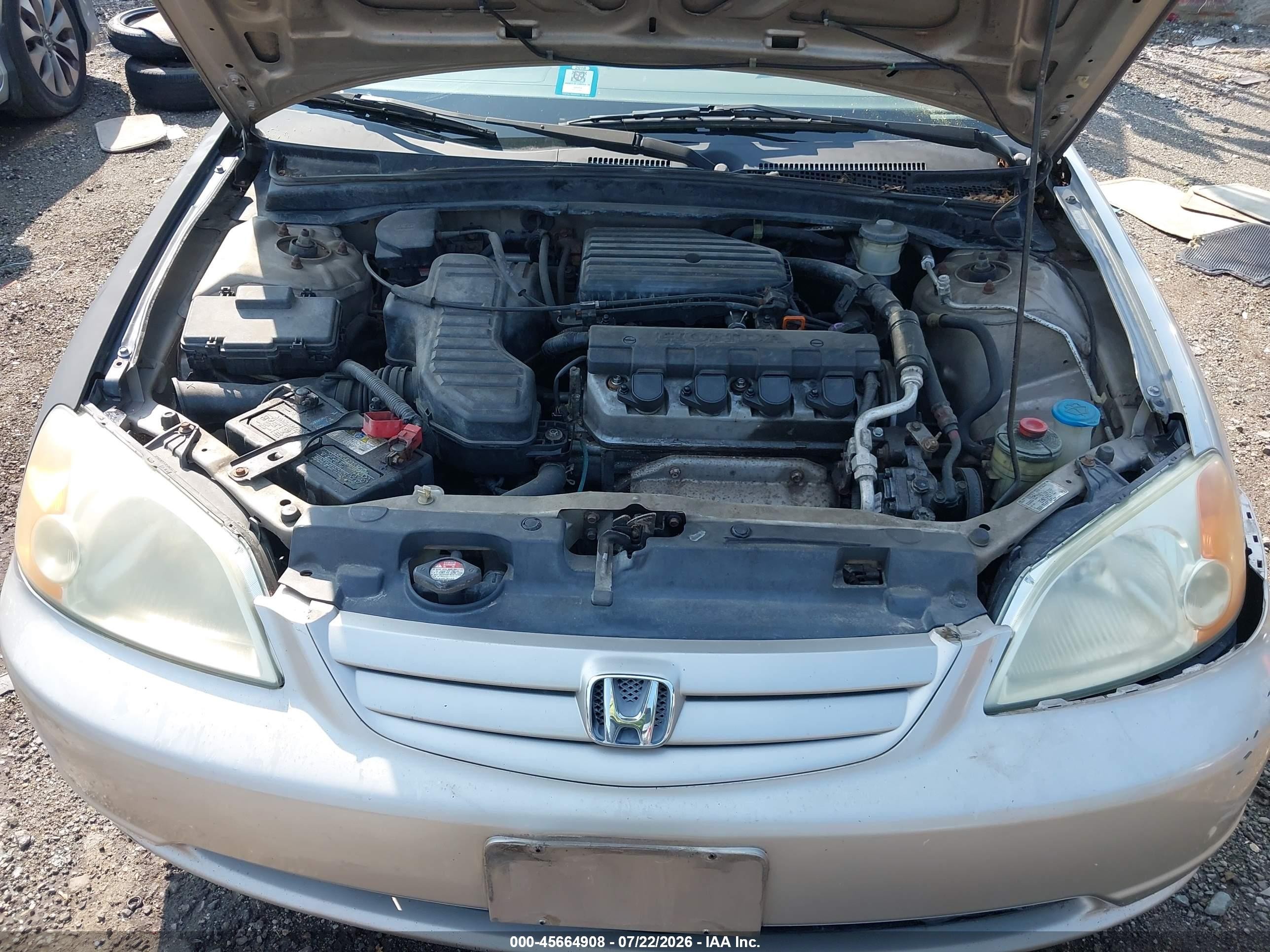 2002 Honda Civic Lx Silver vin: 1HGES16672L078778
