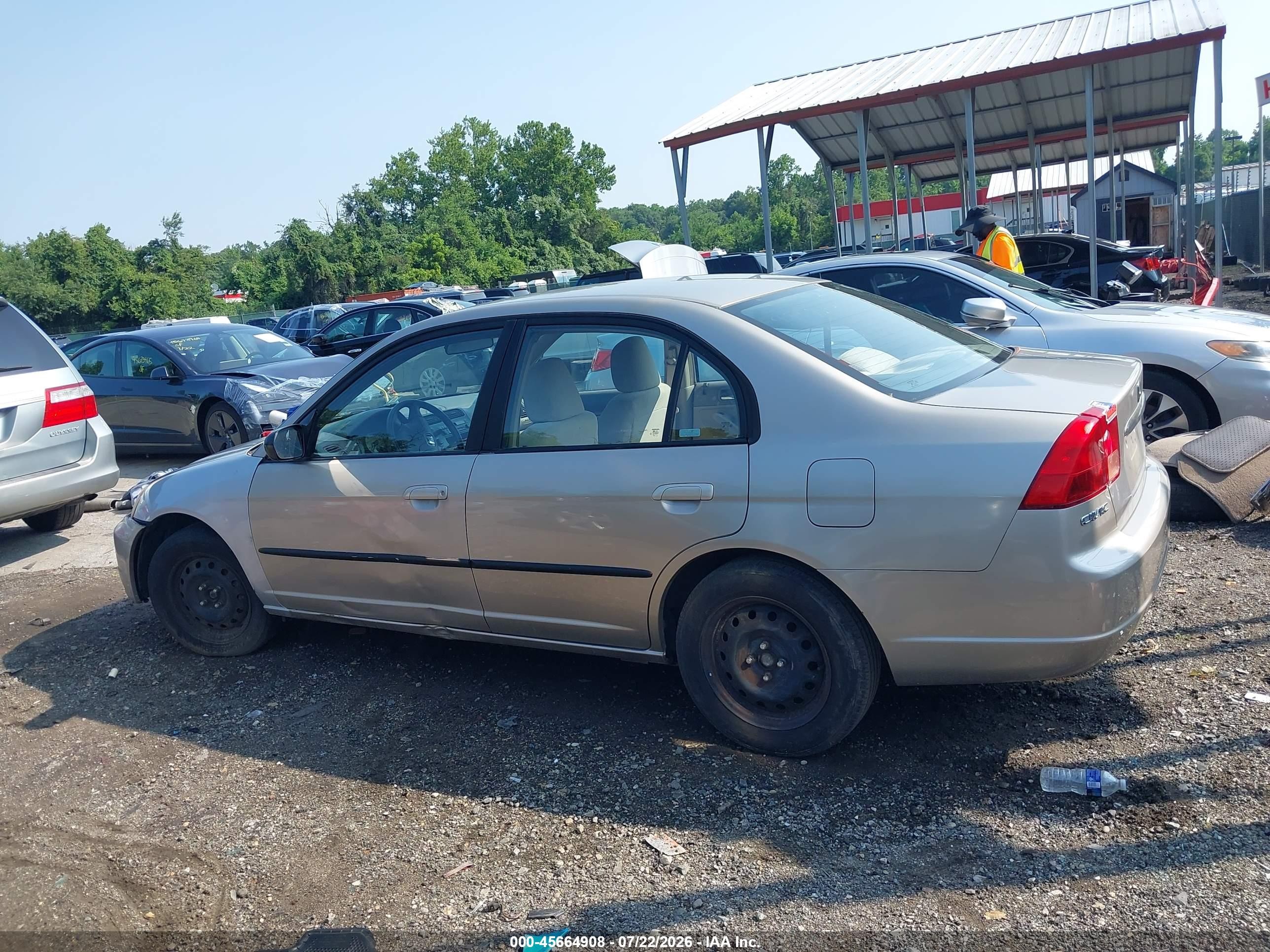 2002 Honda Civic Lx Silver vin: 1HGES16672L078778