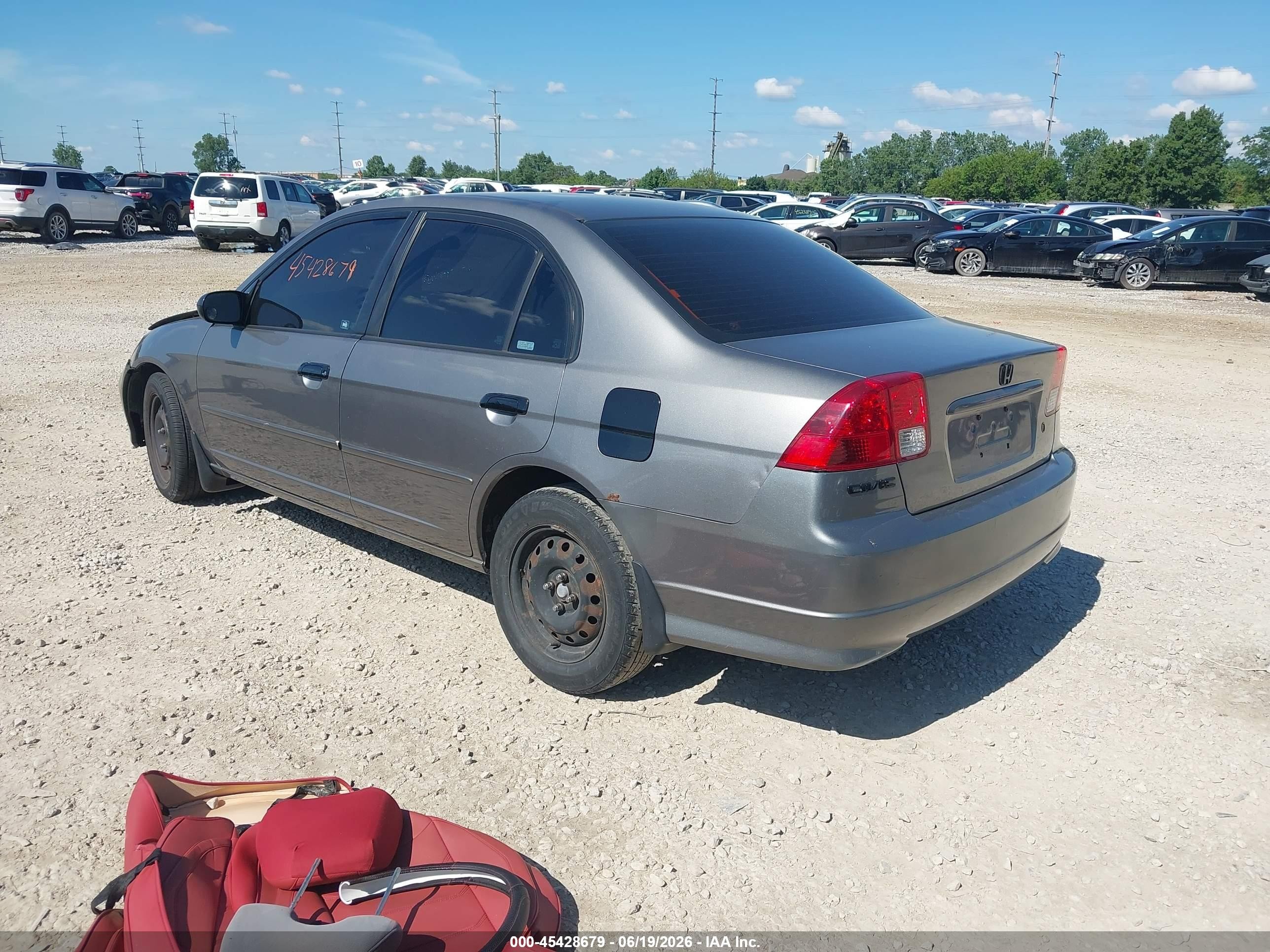 2004 Honda Civic Lx Gray vin: 1HGES16684L001792