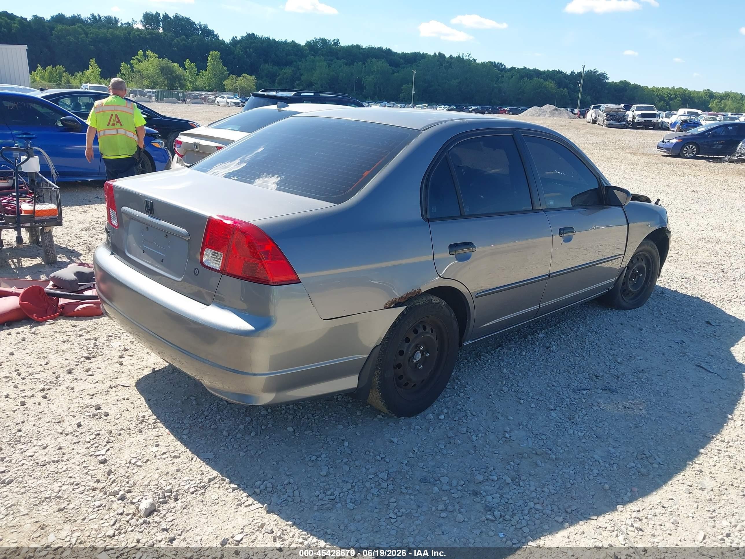 2004 Honda Civic Lx Gray vin: 1HGES16684L001792