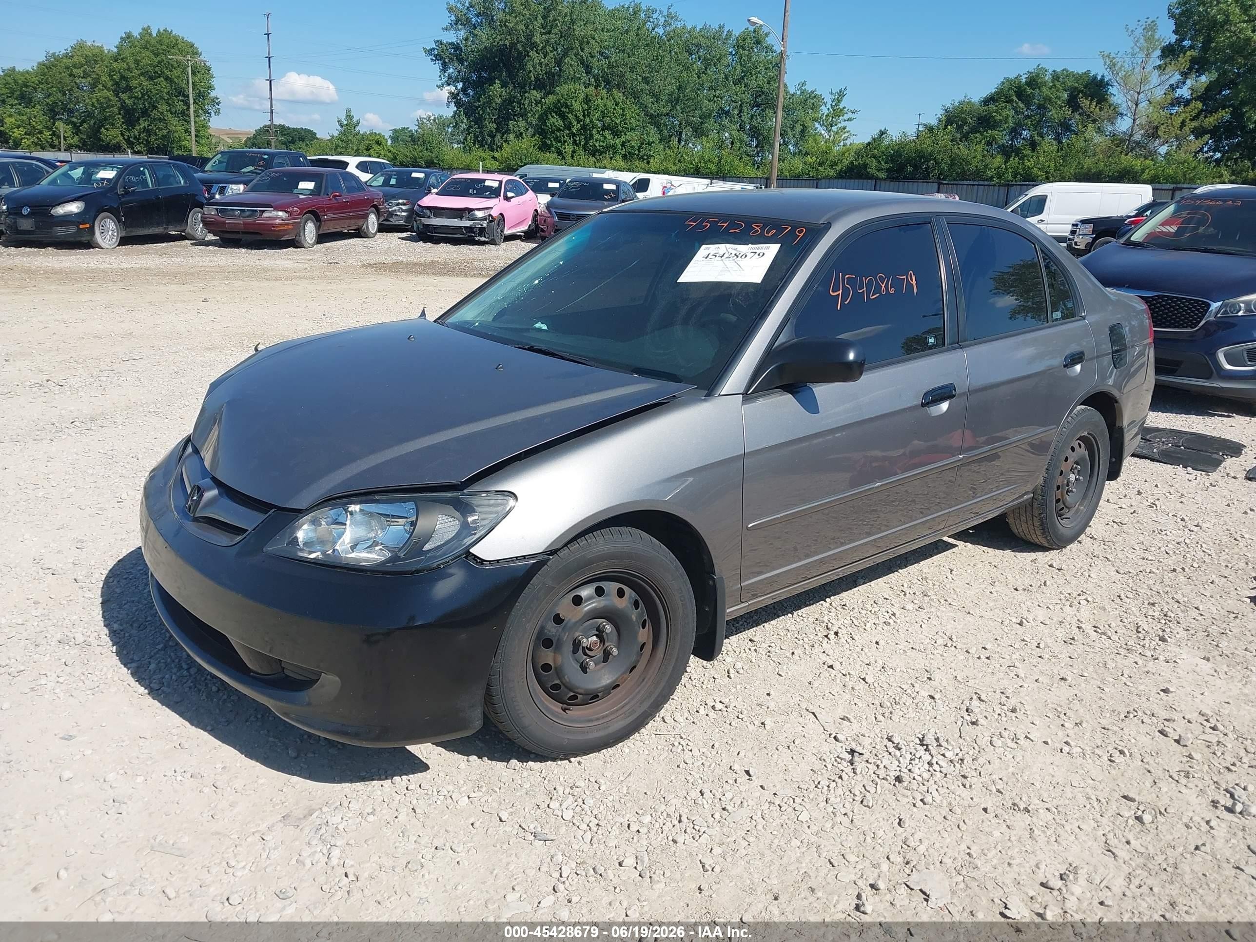 2004 Honda Civic Lx Gray vin: 1HGES16684L001792