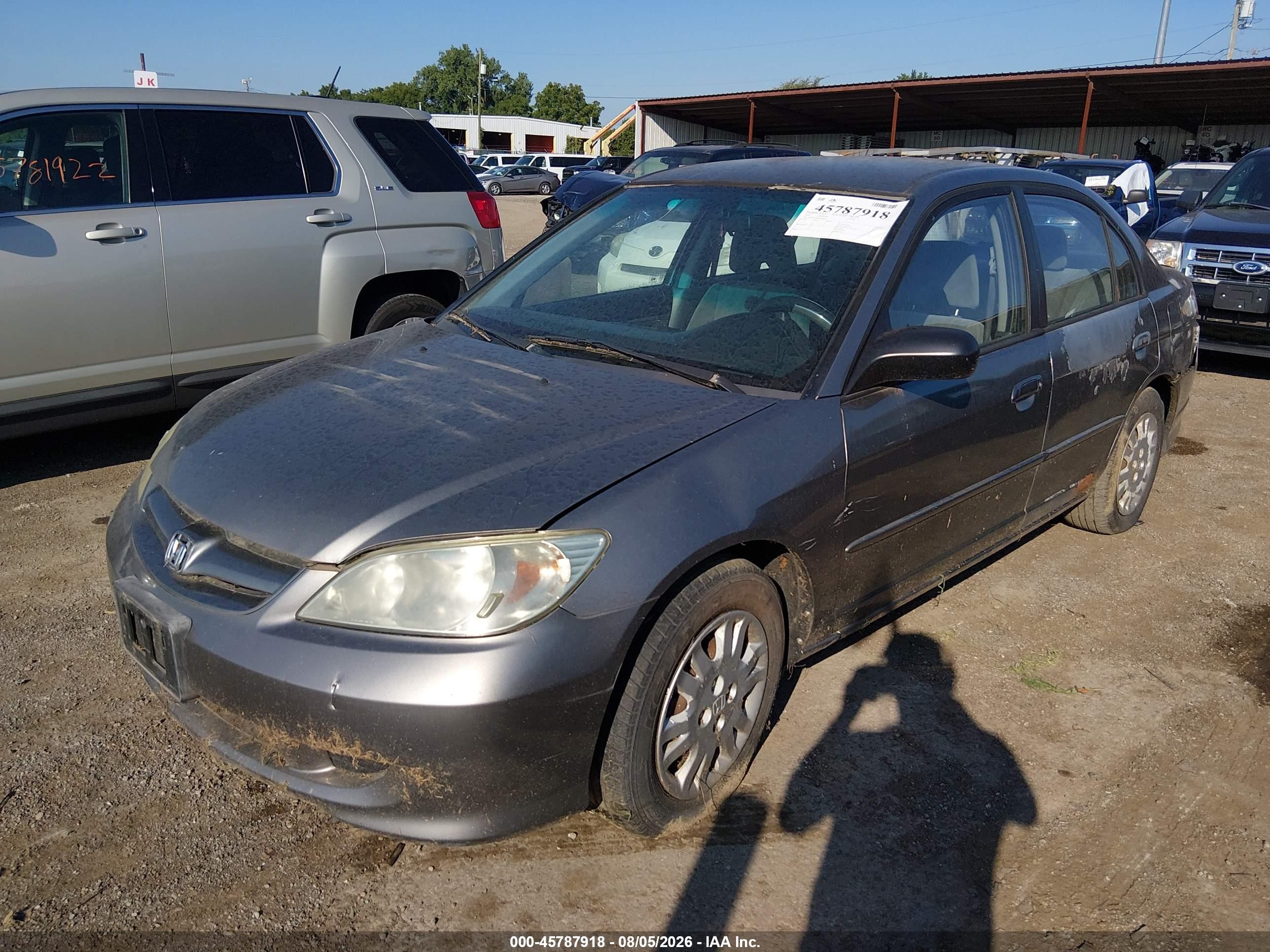2004 Honda Civic Lx Gray vin: 1HGES166X4L002605