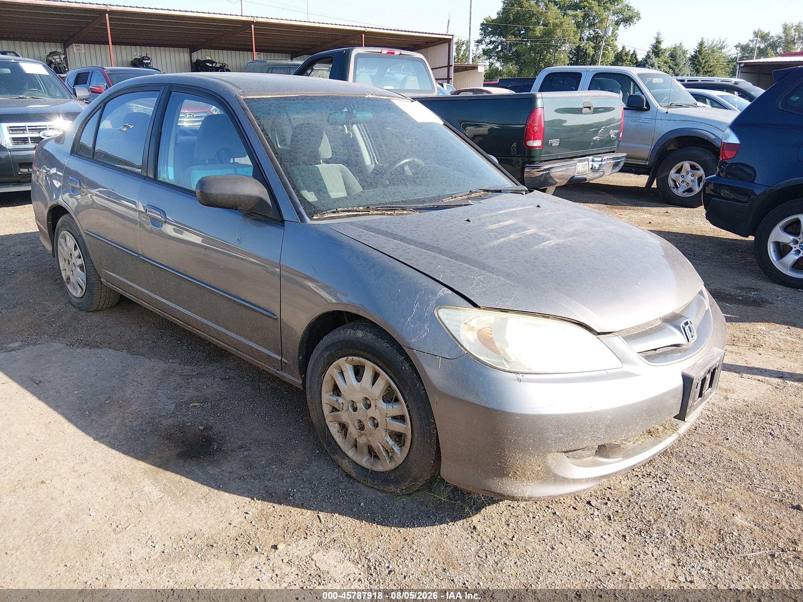 2004 Honda Civic Lx Gray vin: 1HGES166X4L002605