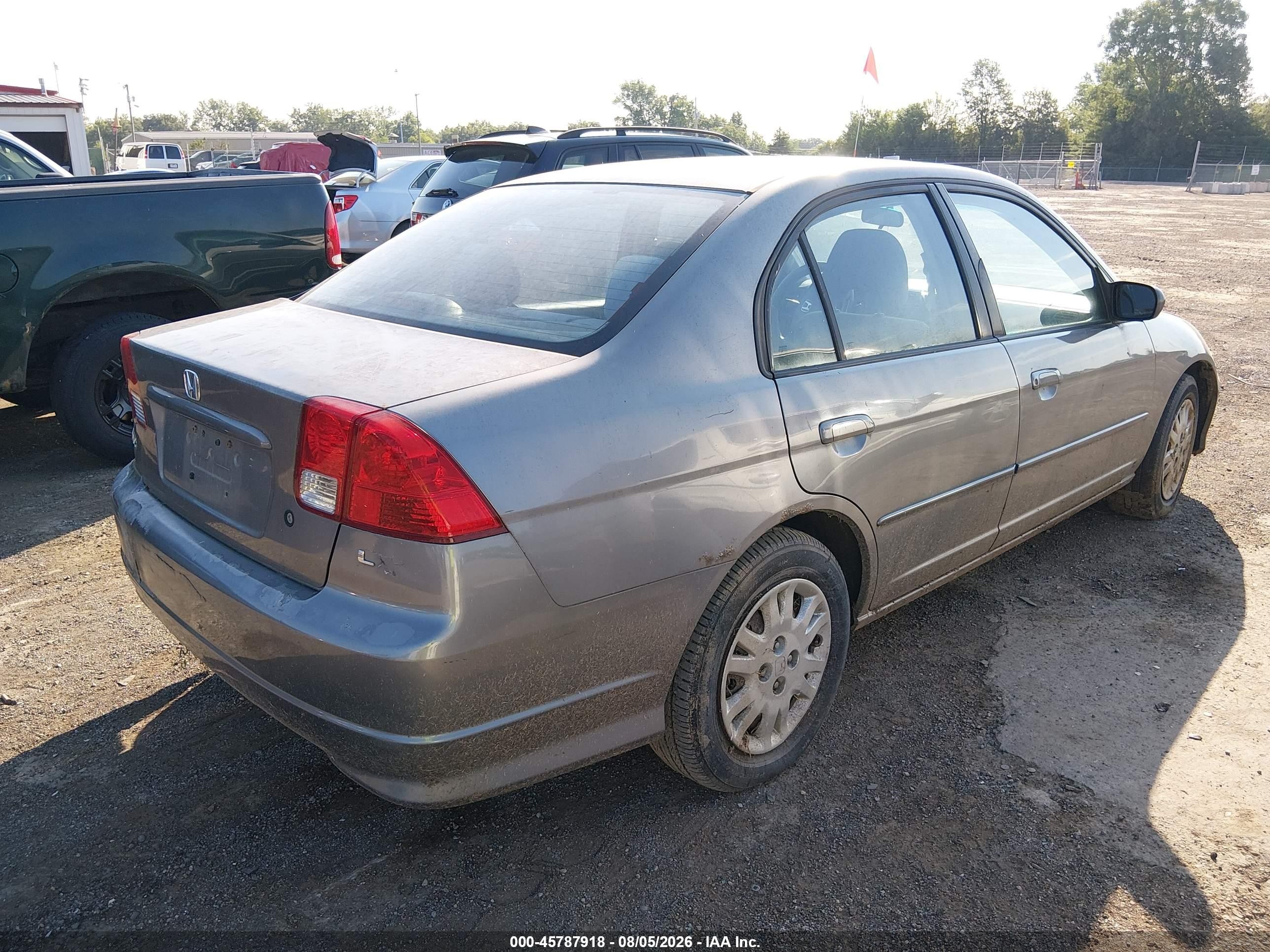 2004 Honda Civic Lx Gray vin: 1HGES166X4L002605