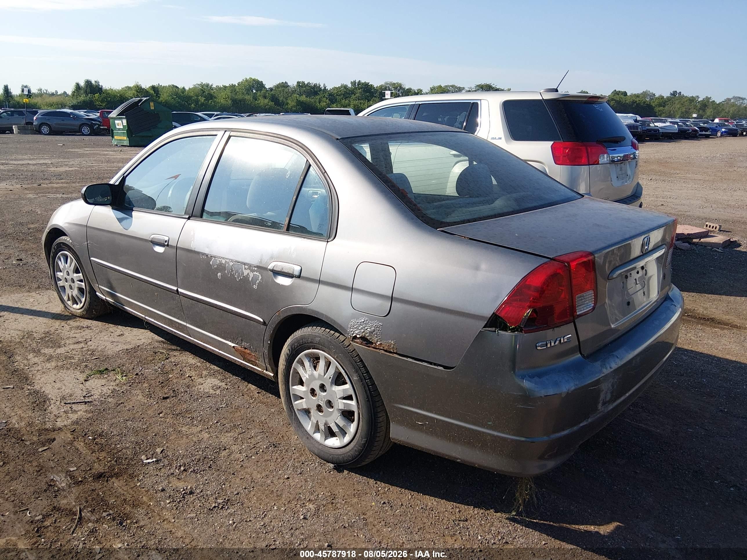 2004 Honda Civic Lx Gray vin: 1HGES166X4L002605