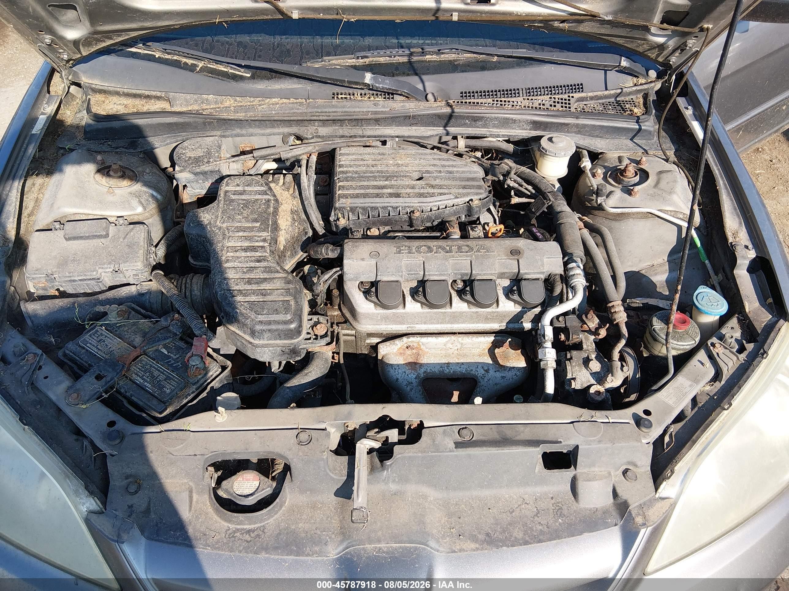 2004 Honda Civic Lx Gray vin: 1HGES166X4L002605