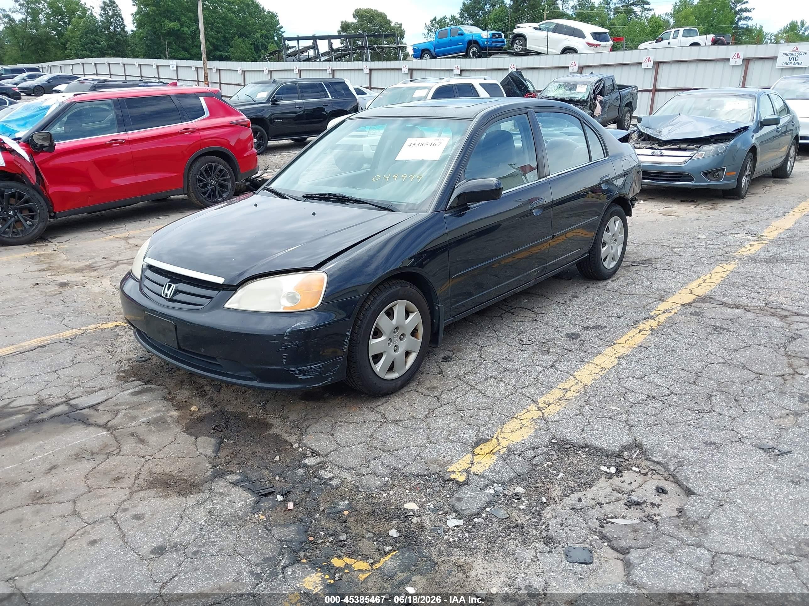 2001 Honda Civic Ex Black vin: 1HGES25711L049999