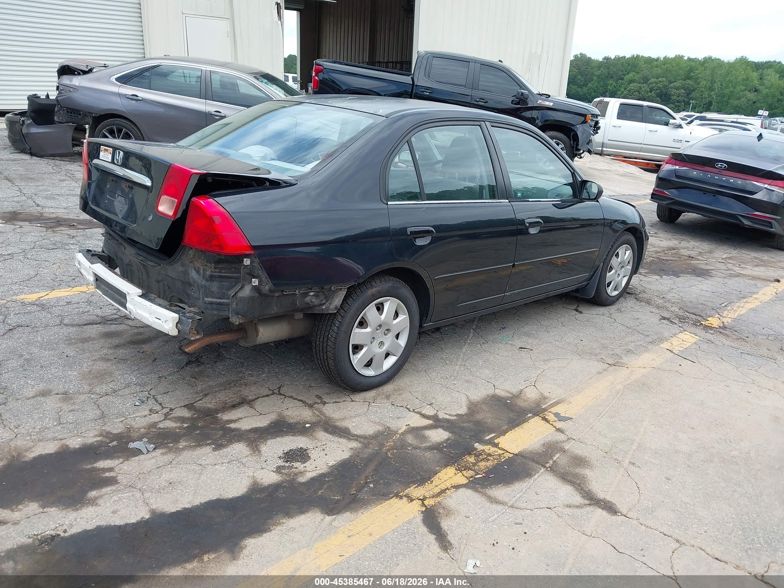 2001 Honda Civic Ex Black vin: 1HGES25711L049999
