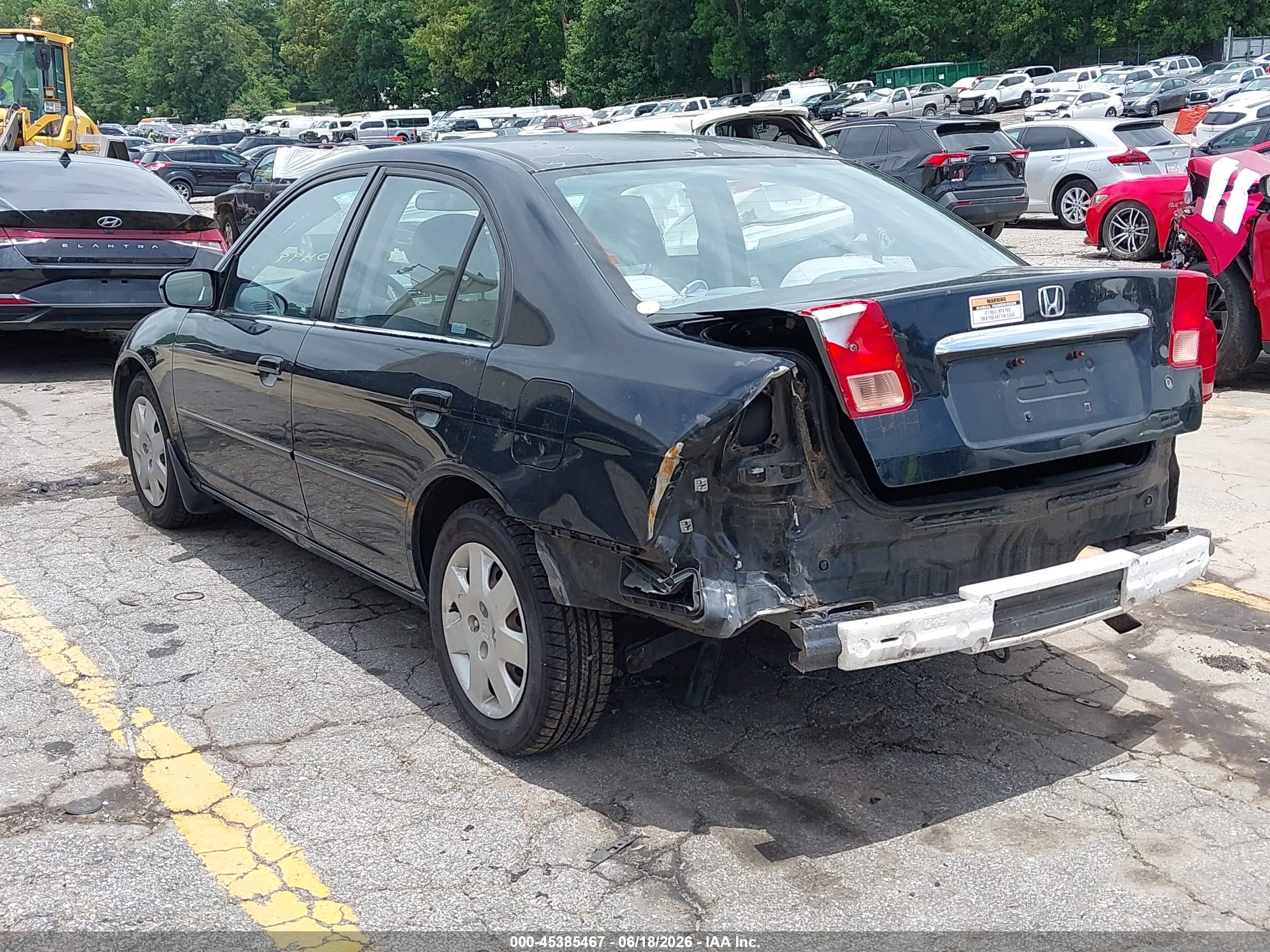 2001 Honda Civic Ex Black vin: 1HGES25711L049999