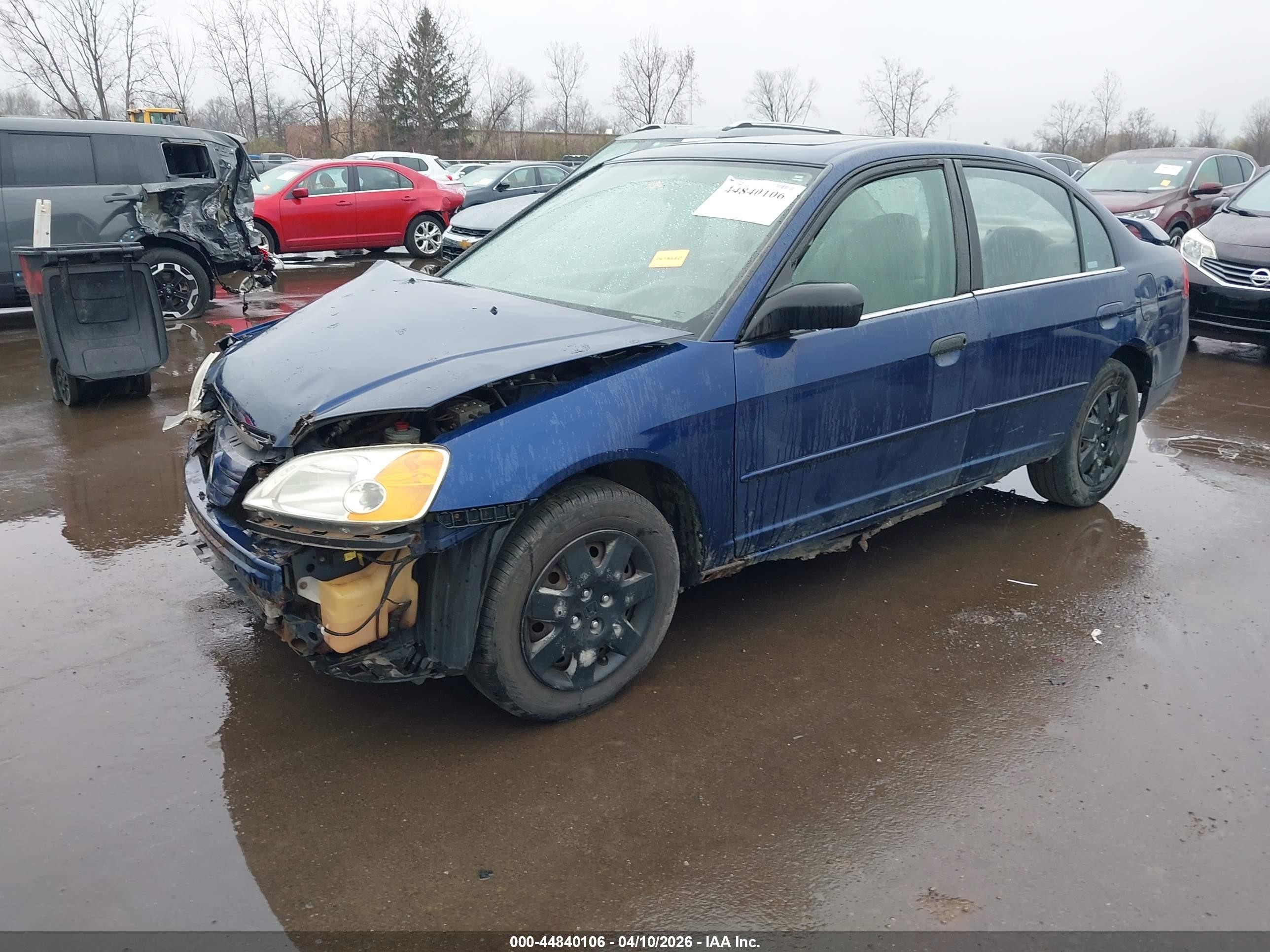 2002 Honda Civic Ex Синий vin: 1HGES25712L034873