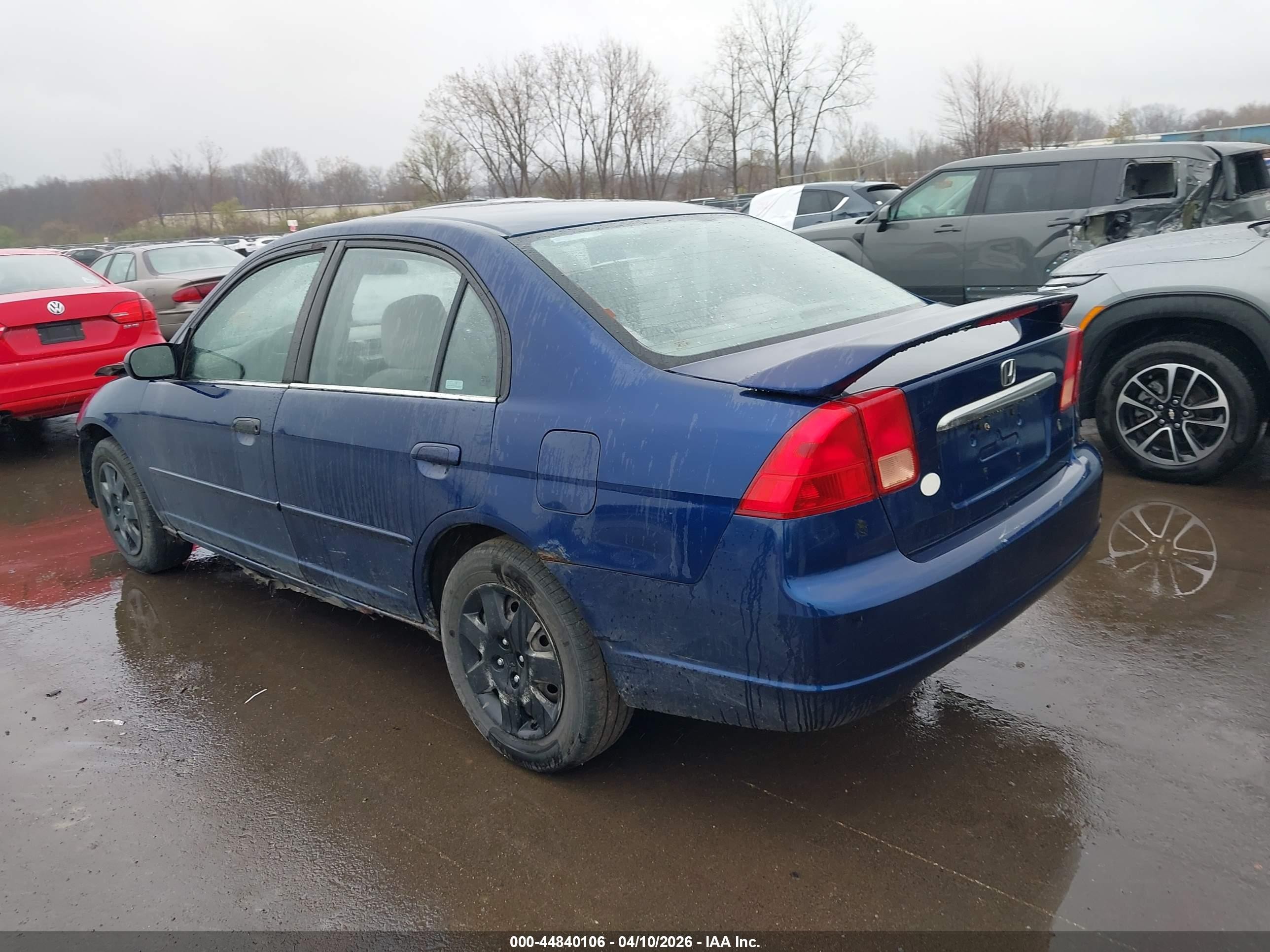2002 Honda Civic Ex Синий vin: 1HGES25712L034873