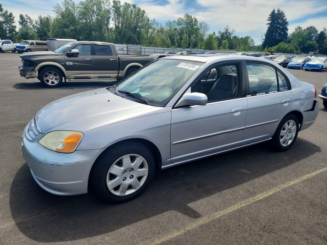 2002 Honda Civic Ex Серебряный vin: 1HGES25732L036477