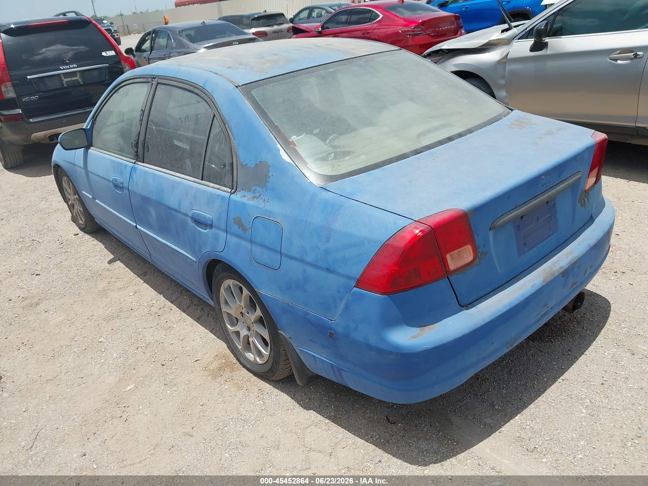 2001 Honda Civic Ex Blue vin: 1HGES25751L075733