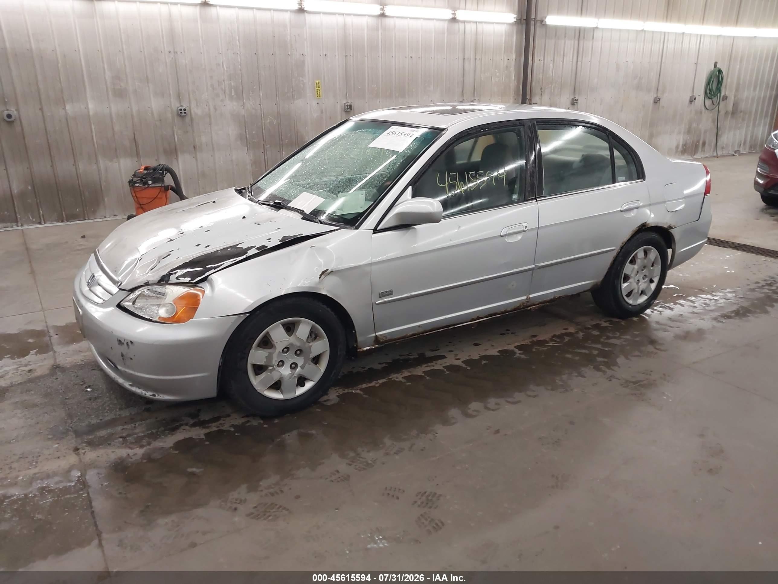 2002 Honda Civic Ex Silver vin: 1HGES25812L035949