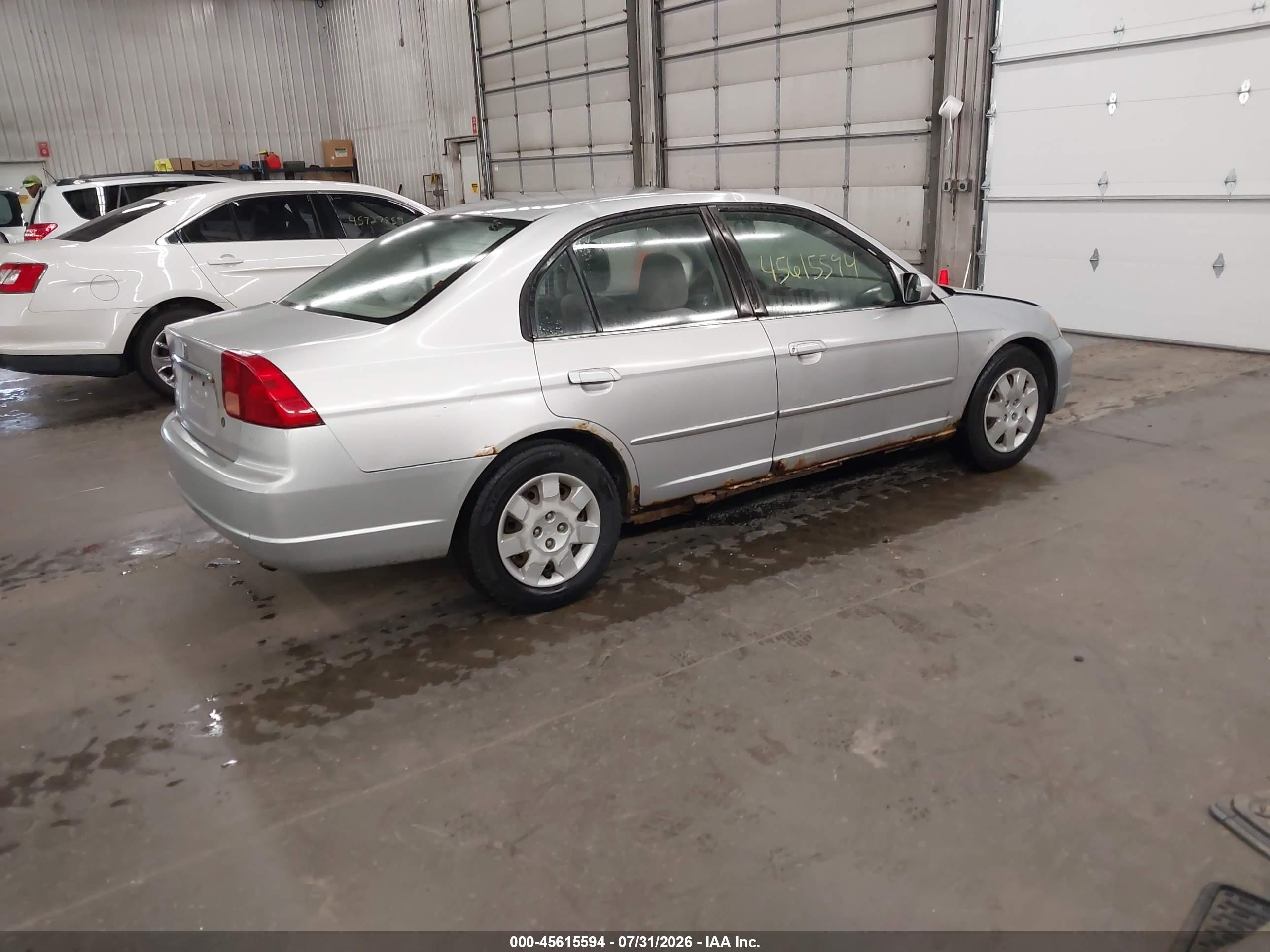 2002 Honda Civic Ex Silver vin: 1HGES25812L035949
