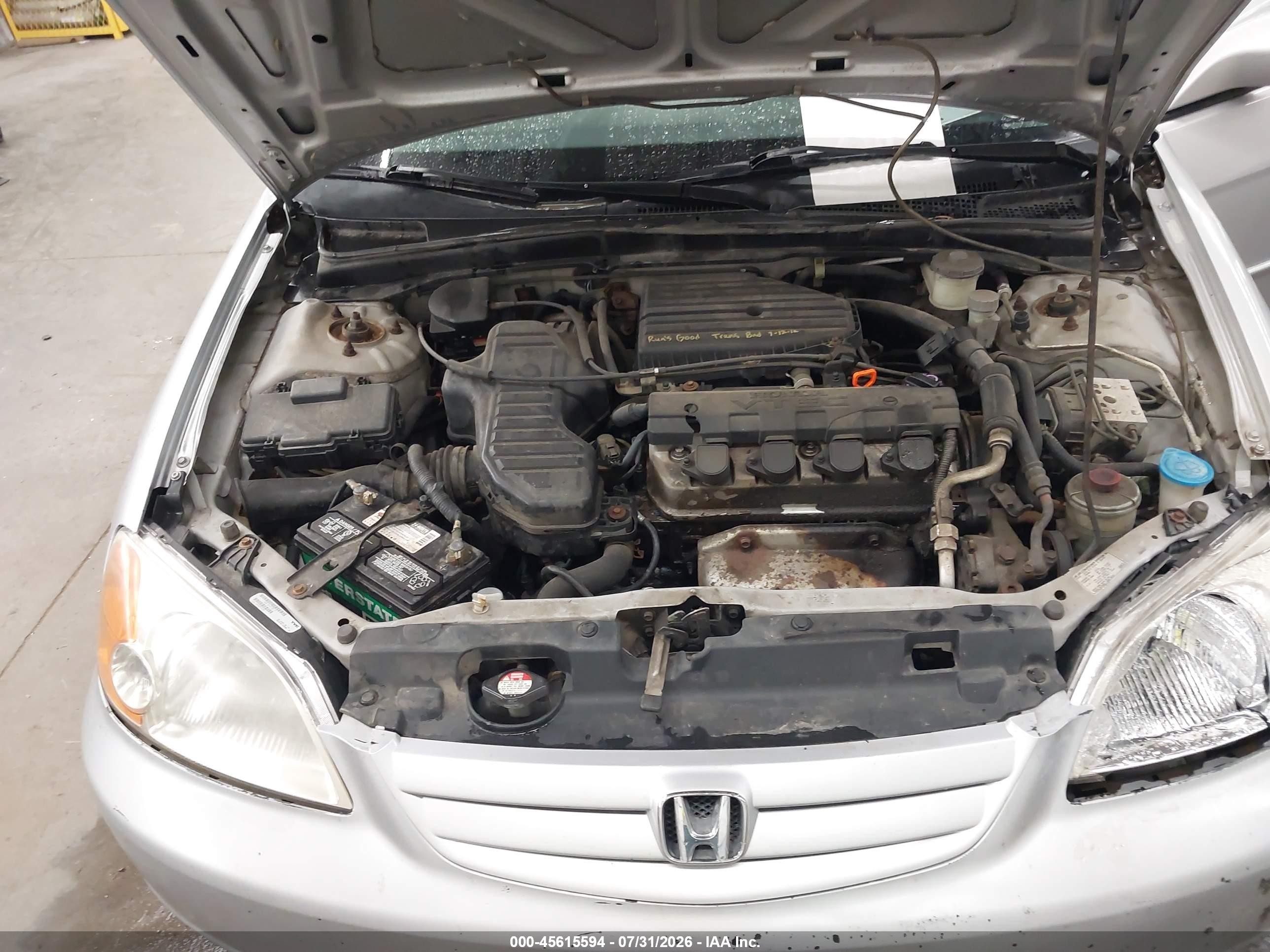 2002 Honda Civic Ex Silver vin: 1HGES25812L035949