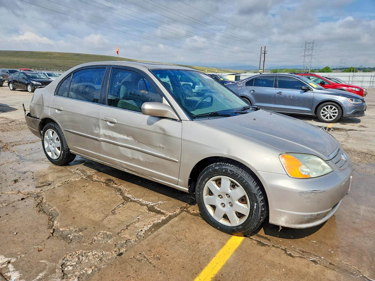 2001 Honda Civic Ex Бежевый vin: 1HGES26701L051998