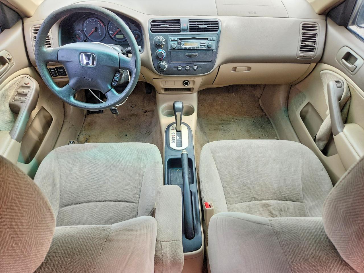 2001 Honda Civic Ex Бежевый vin: 1HGES26701L051998